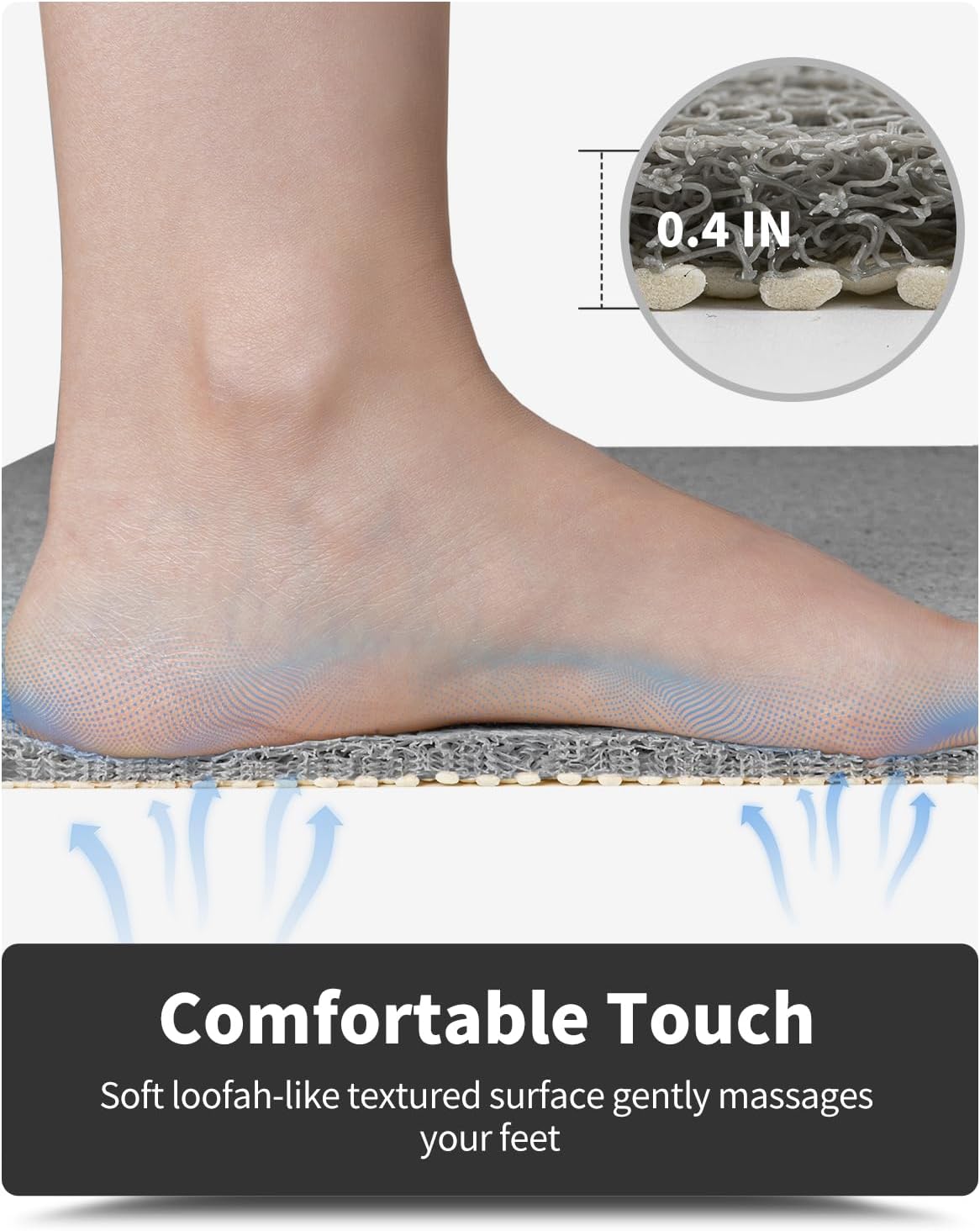 Non-Slip Bathtub Mat 16x24 Inch Quick Drying