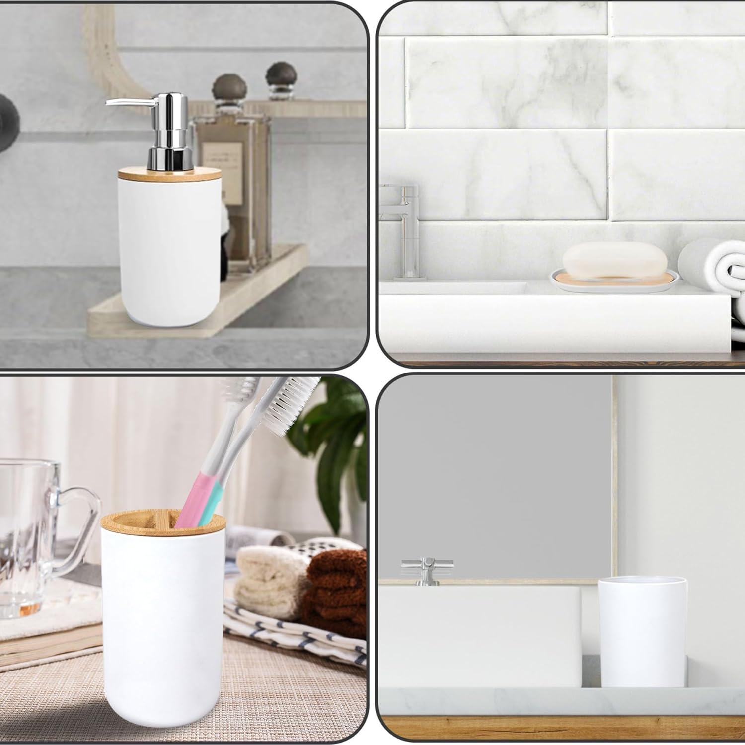 Cunlvyyds 4PCS Bathroom Accessory Set