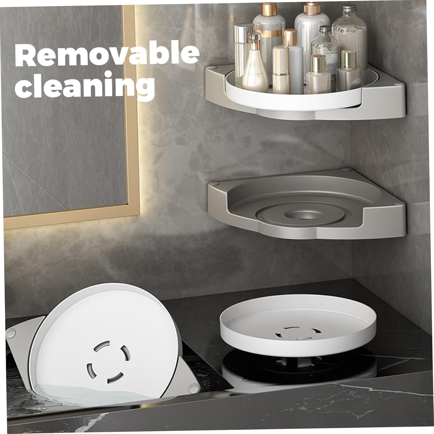 Shower Caddy Corner 2PCS 360 Rotating Organizer