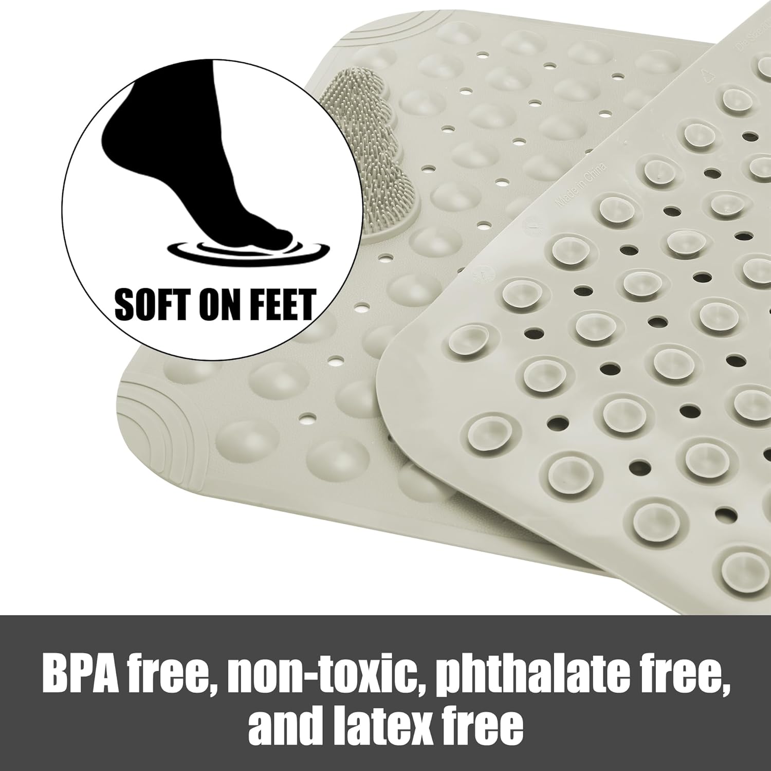 WANGRENL Non-Slip Bathtub Mat 2755 x 1574 Inches