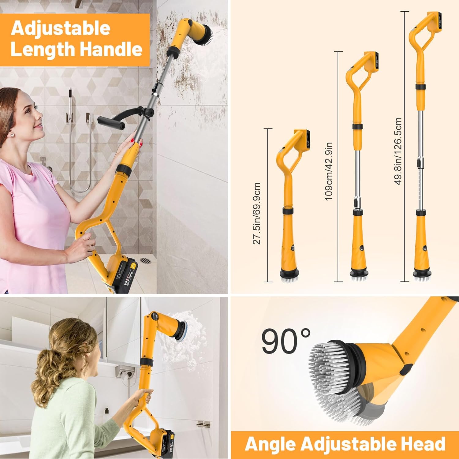 Denqir 1500 RPM Electric Spin Scrubber for Dewalt 20V Battery No Battery