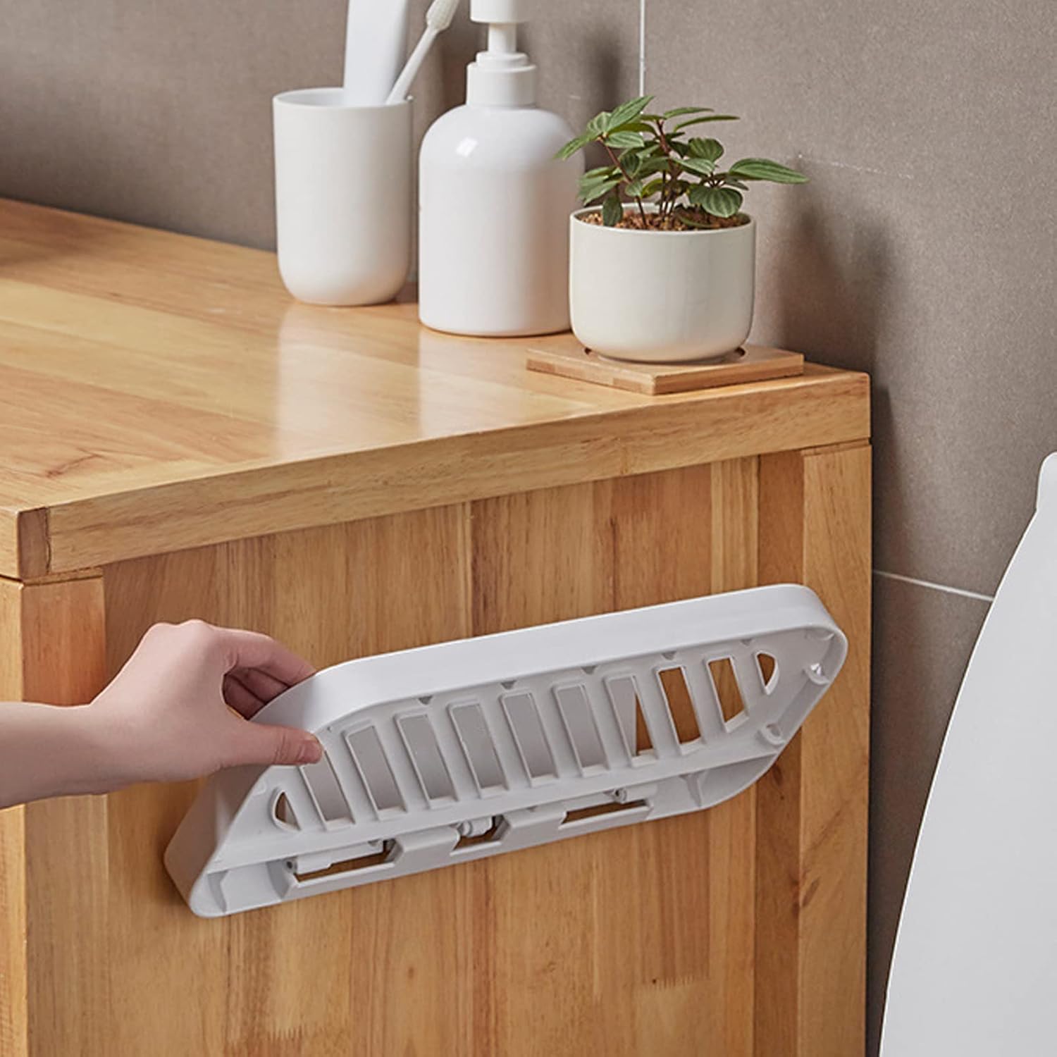 Sonew Foldable Bathroom Shelf Organizer with Drainage