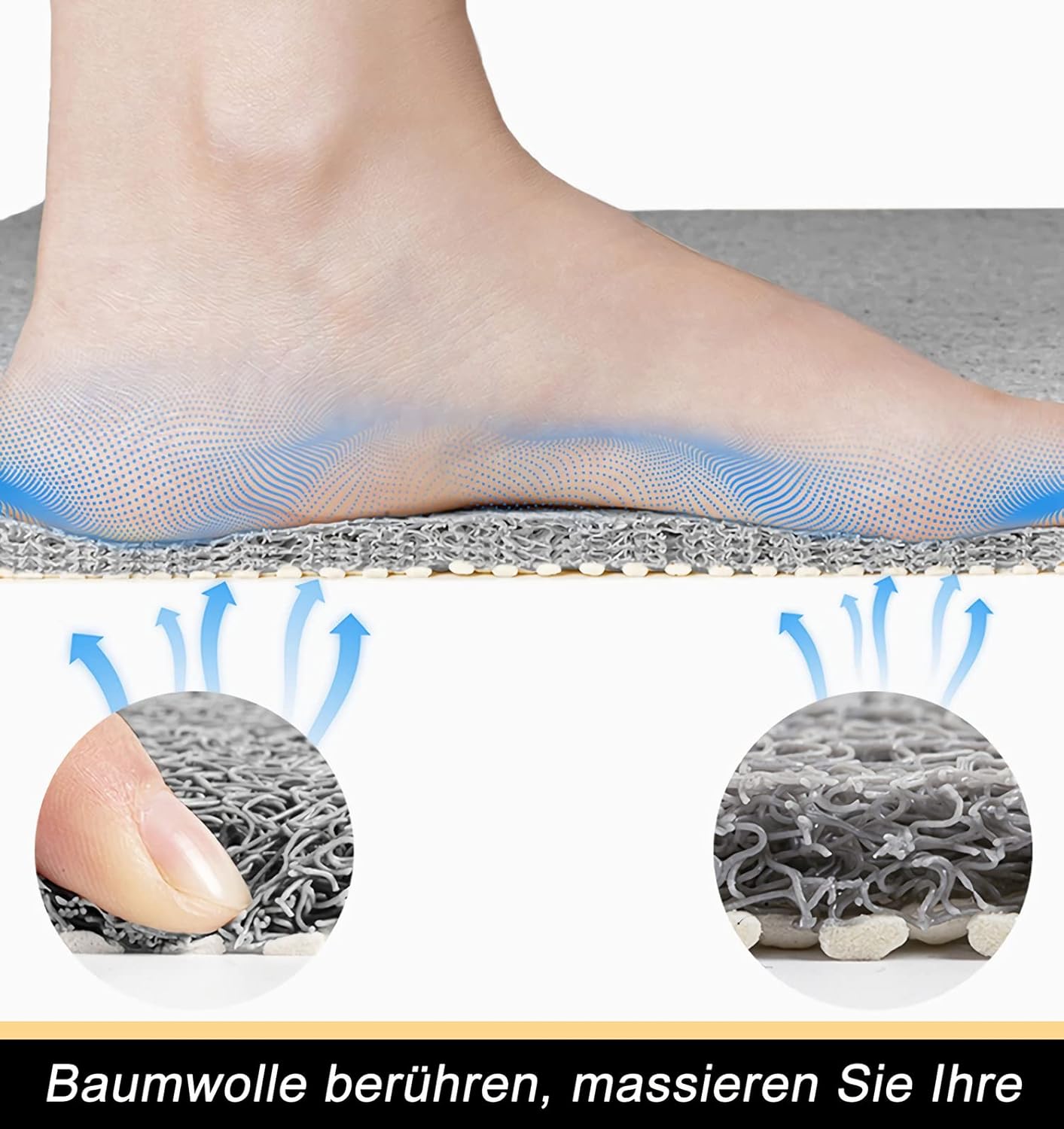 ROIMOE Non-Slip Shower Mat 24x16 Inch