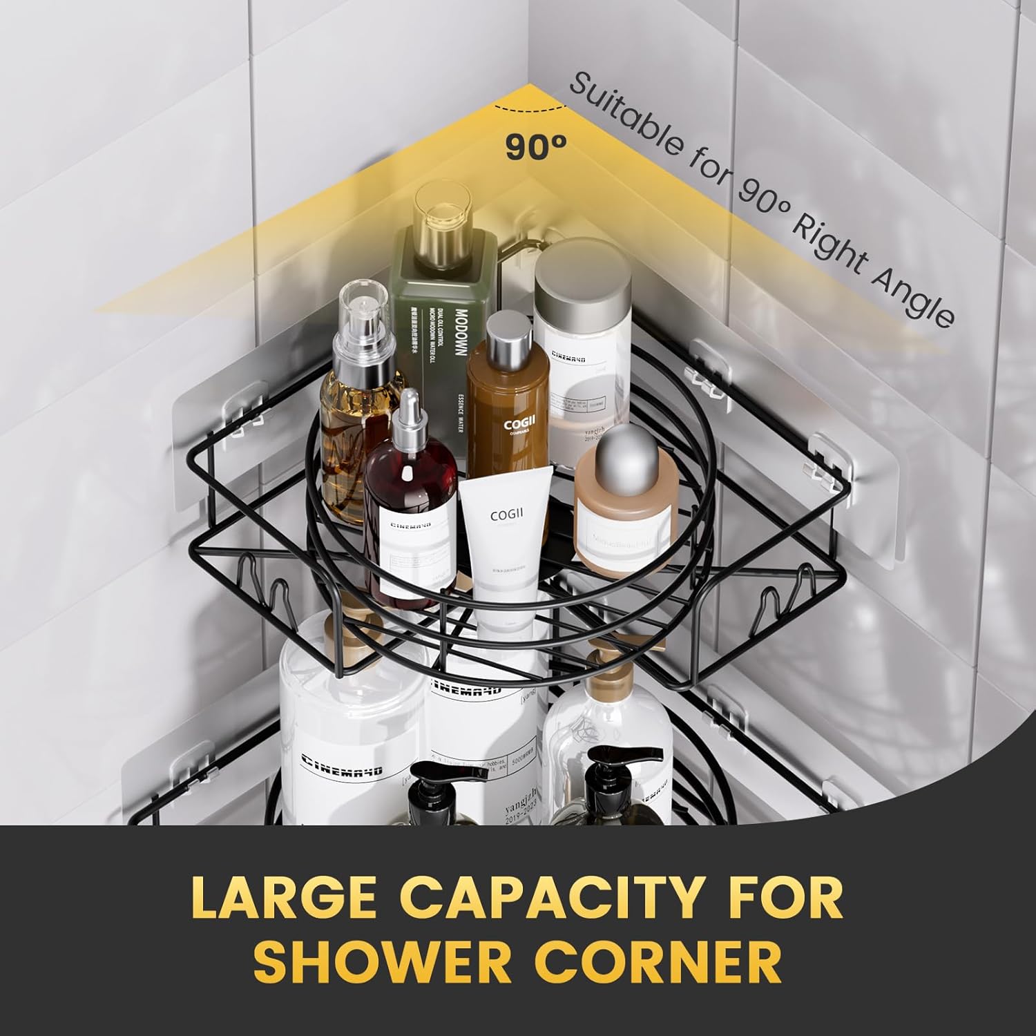 IUGOBI 2 Pack Corner Shower Caddy - Black
