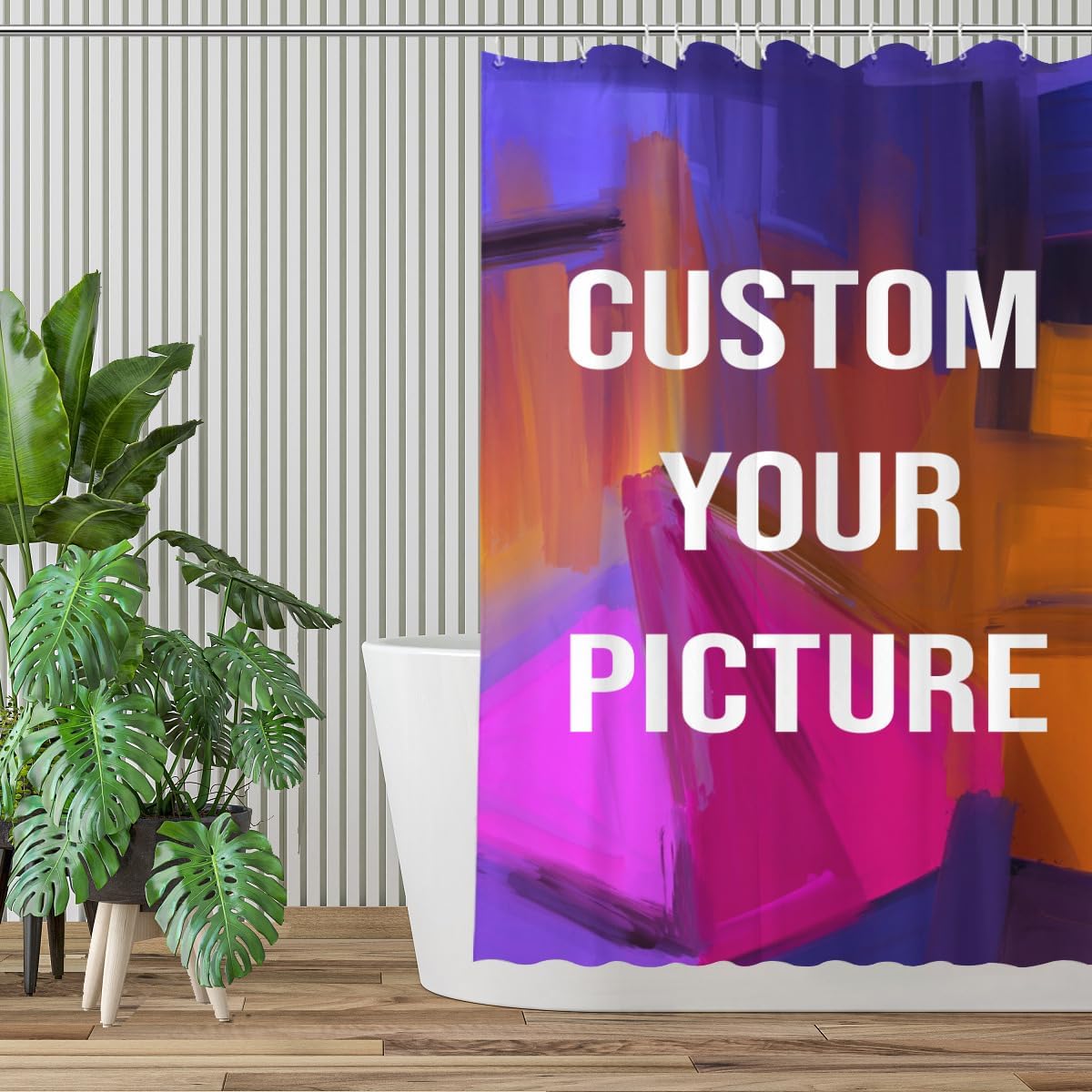 Custom Personalized Shower Curtain - Funny DIY 36x72 Inch Waterproof Liner with 12 Hooks