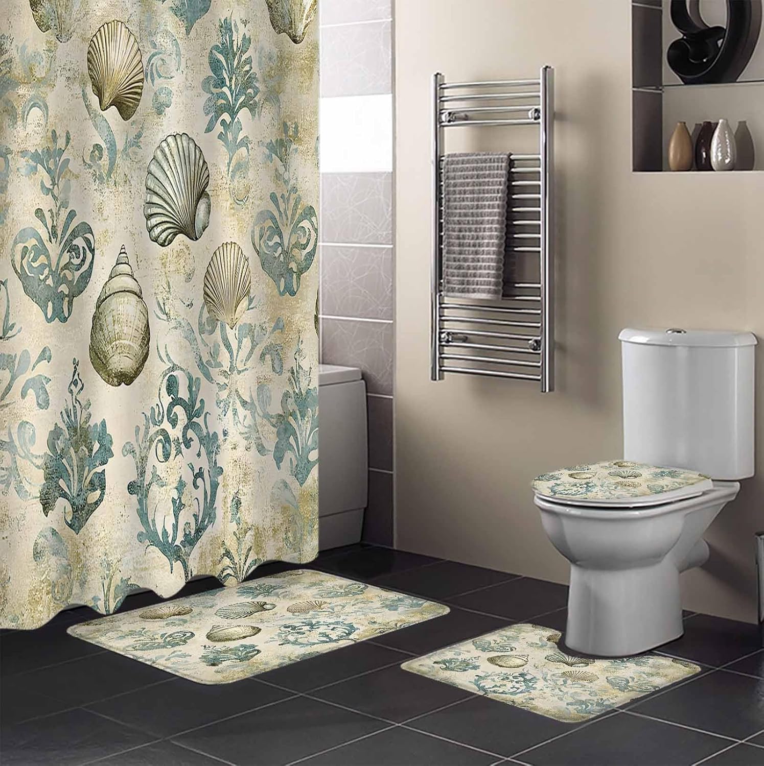 ZOE GARDEN Vintage Coastal Bathroom Set