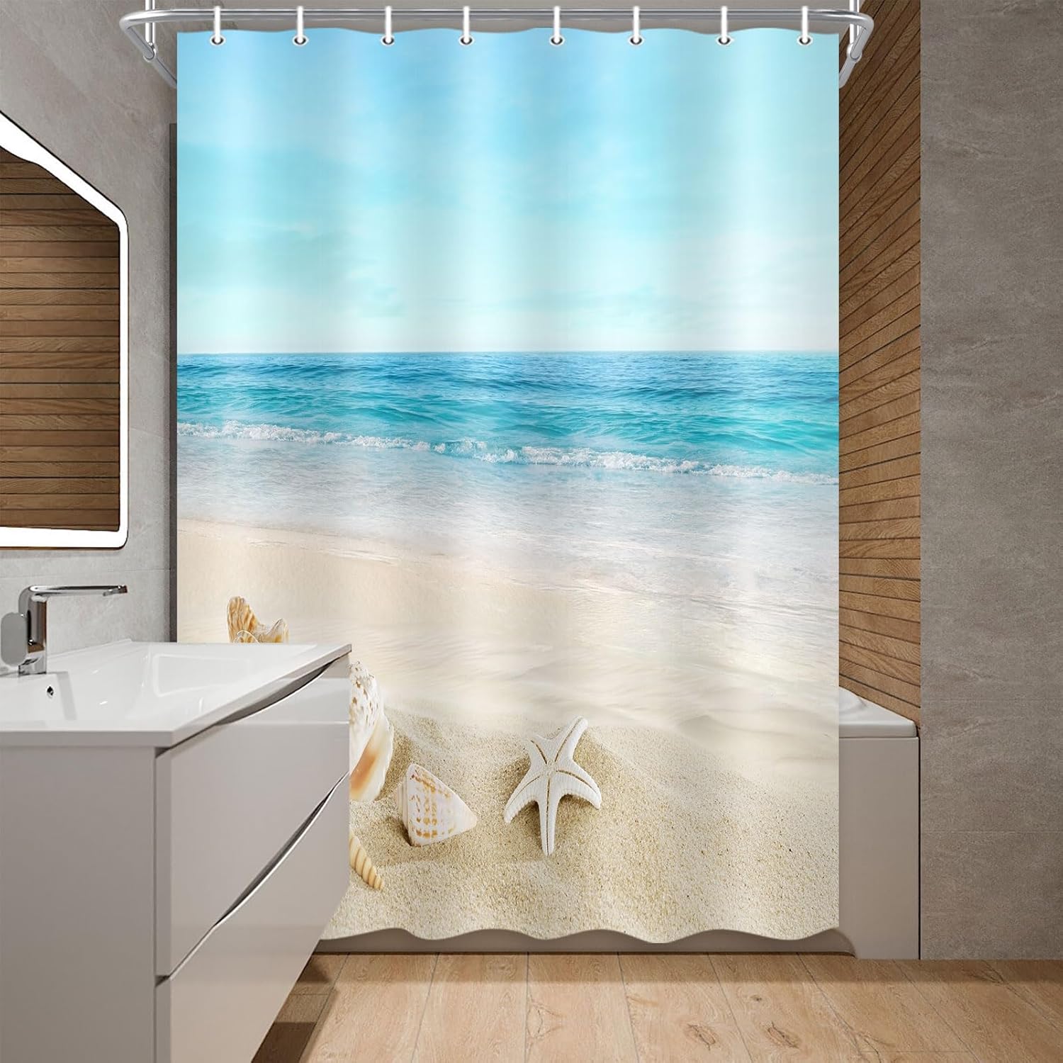 JAWO Beach Shower Curtain 48x72 Inches 1