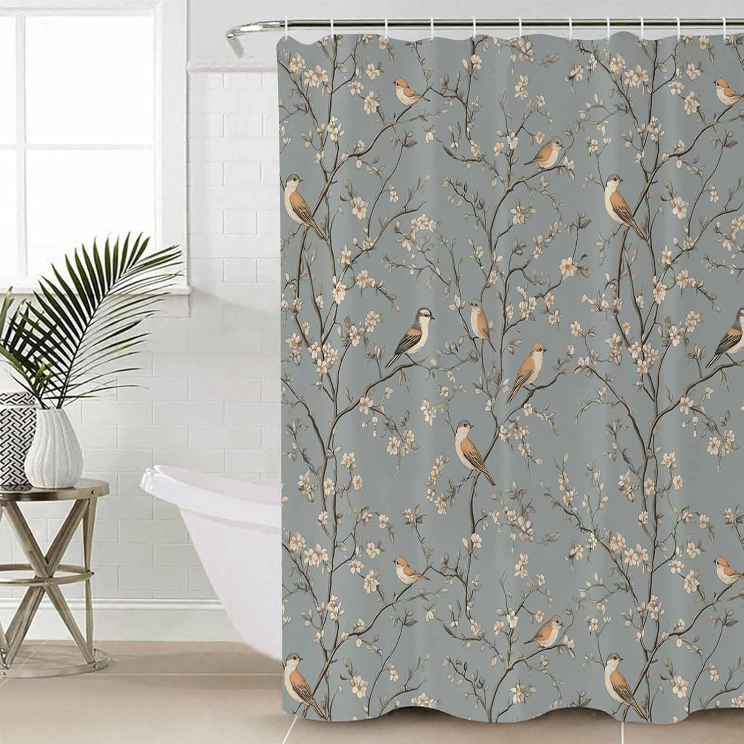 ZOE GARDEN Tree Birds Shower Curtain Set