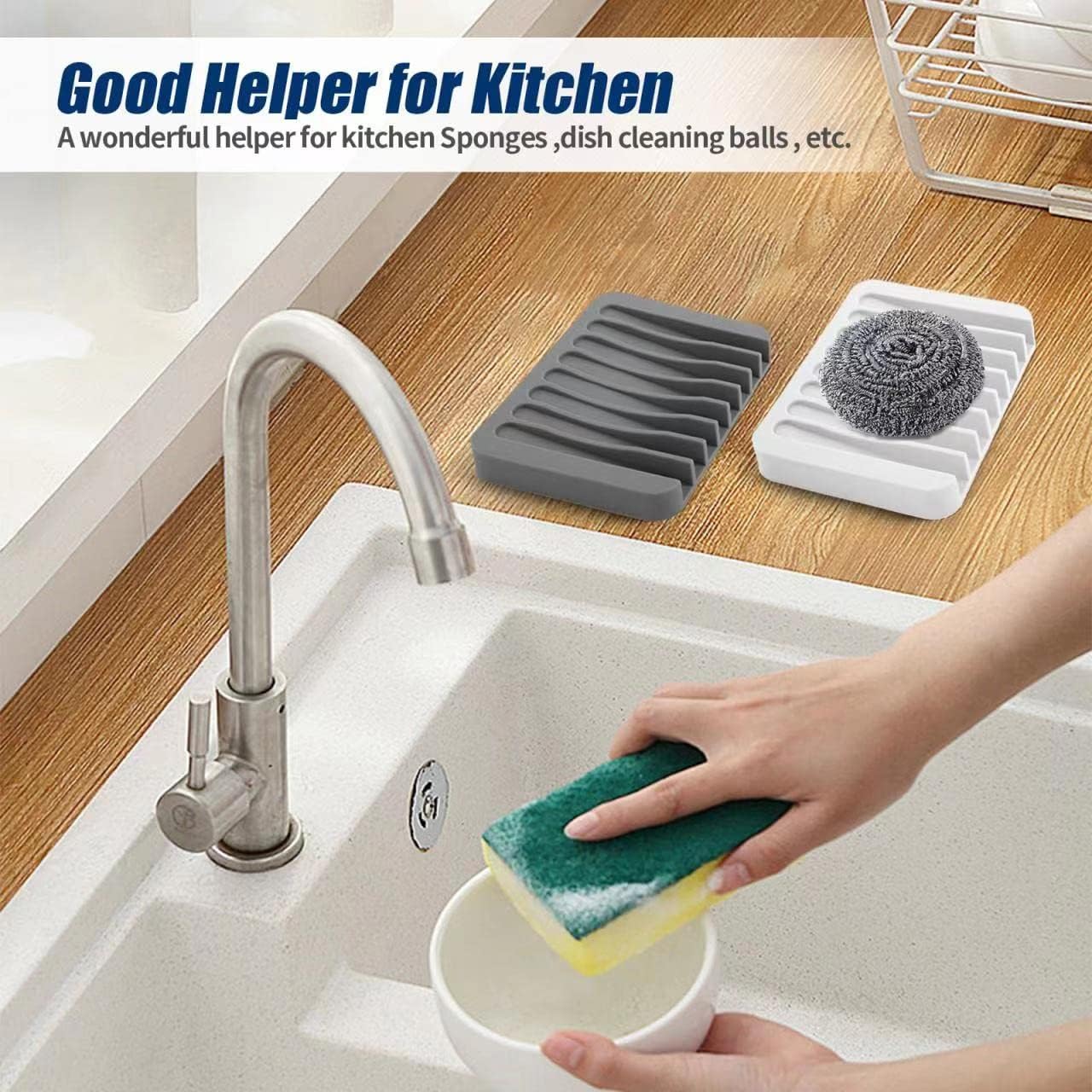 KAJUDA 2PCS Self Draining Soap Dishes with Anti-Slip Design