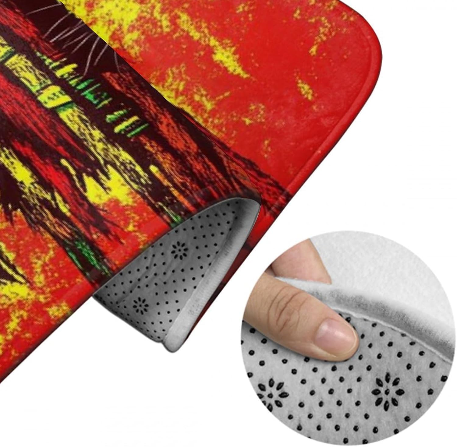 BoomDragon Anti-Slip Bathtub Mat with Cool Reggae Design