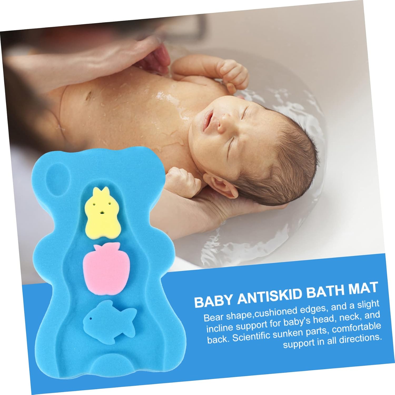 GALPADA Non-Slip Bath Mat with Sponge Cushion Support