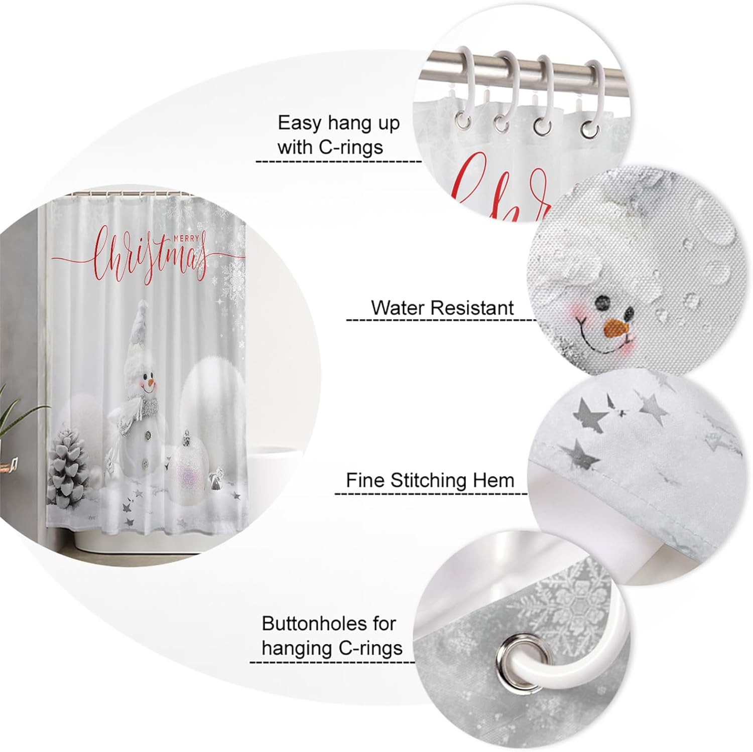 ZOE GARDEN Christmas Bathroom Set with Rug and Accessories