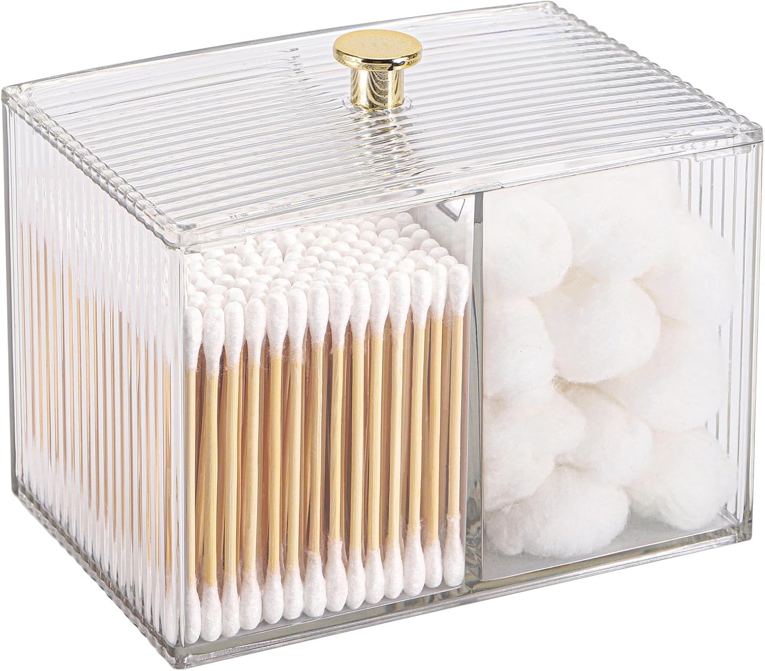 Tbestmax Qtip Holder Dispenser 3 Section Clear Organizer