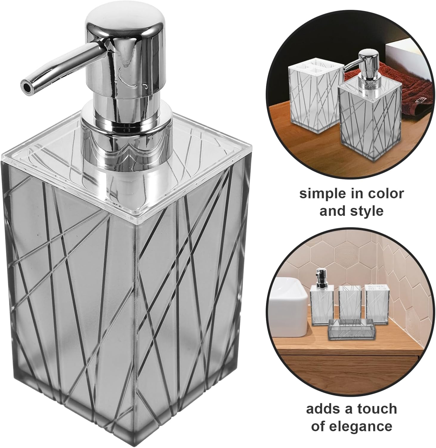 Garneck Bathroom Soap Dispenser Set with Shampoo Toothbrush Holder
