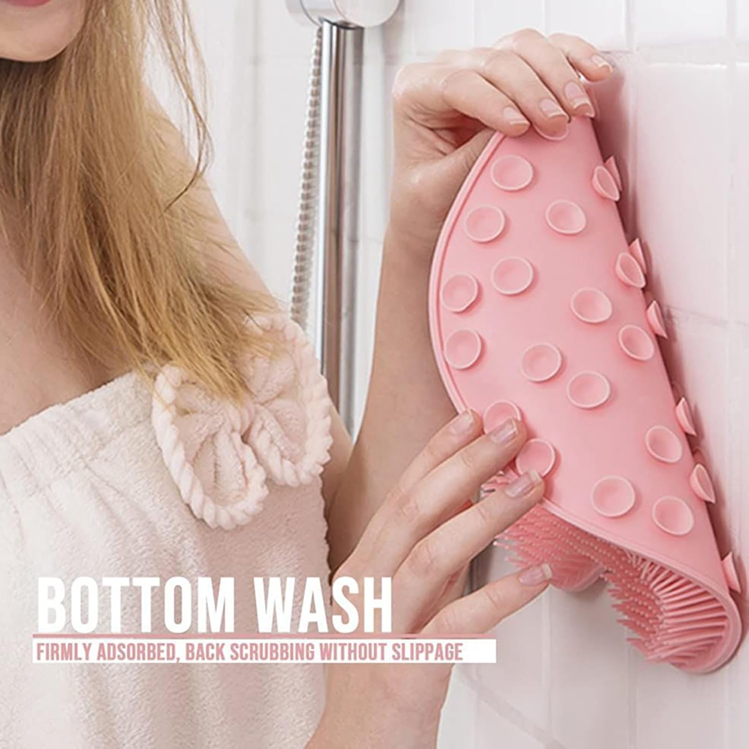 Non-Slip Back Bath Wash Pad - Quick-Dry Shower Foot Scrubber Mat 1