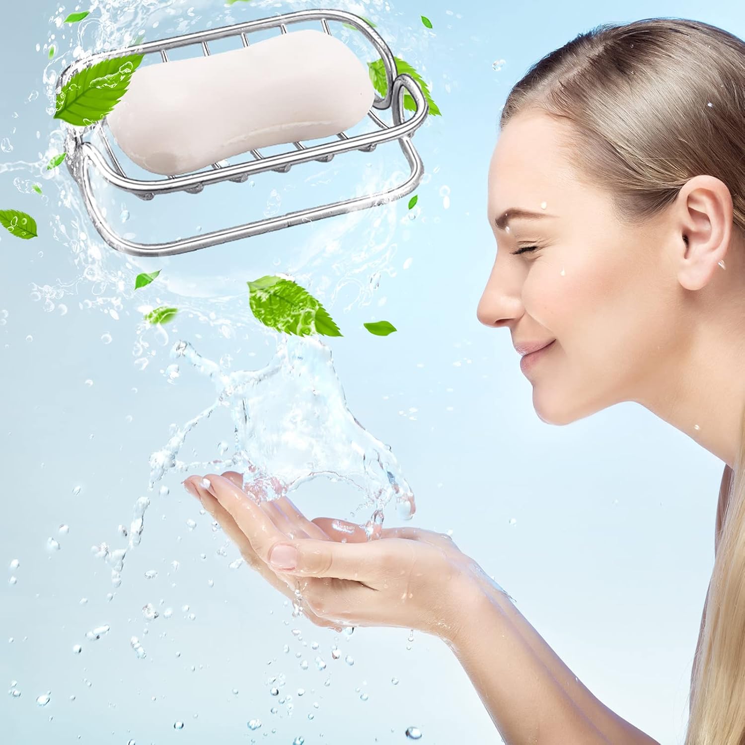 Patelai Stainless Steel Bar Soap Dish Self Draining