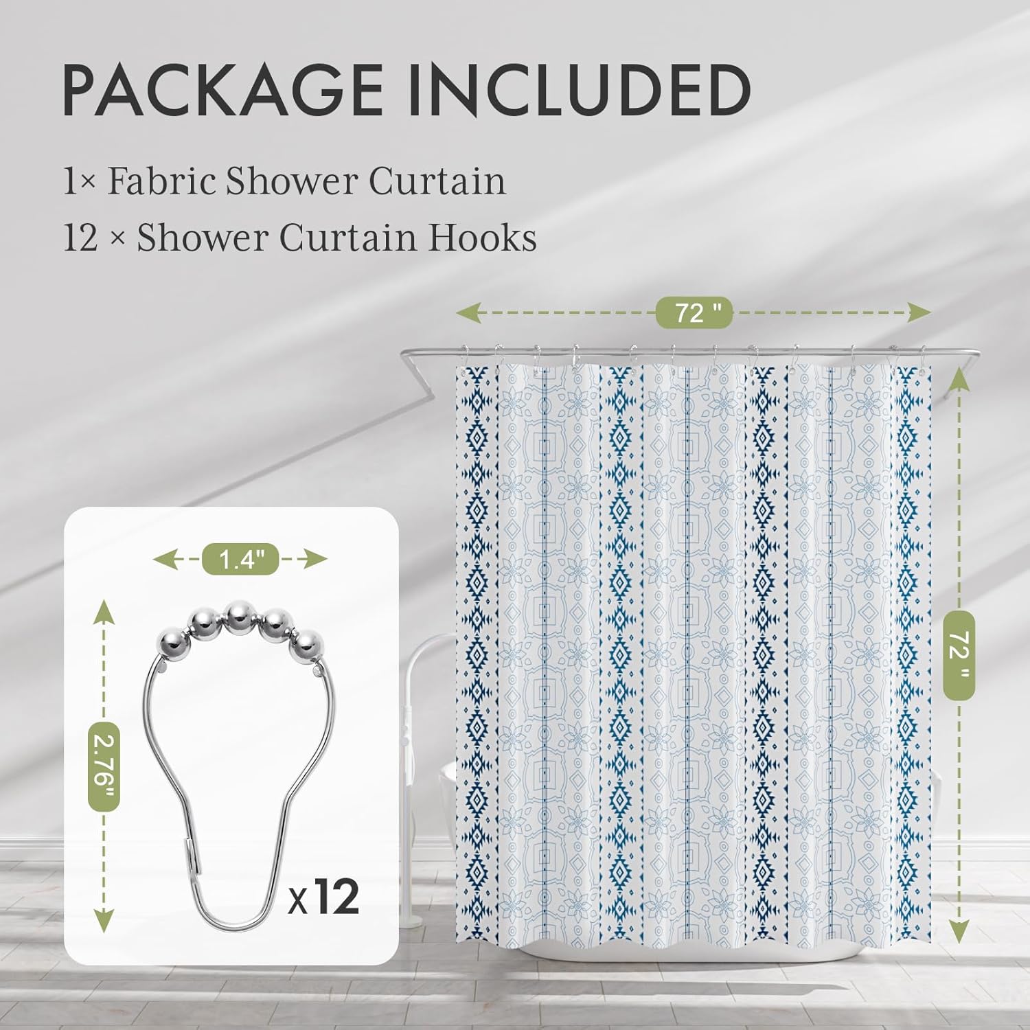 AmazerBath Boho Shower Curtain Set