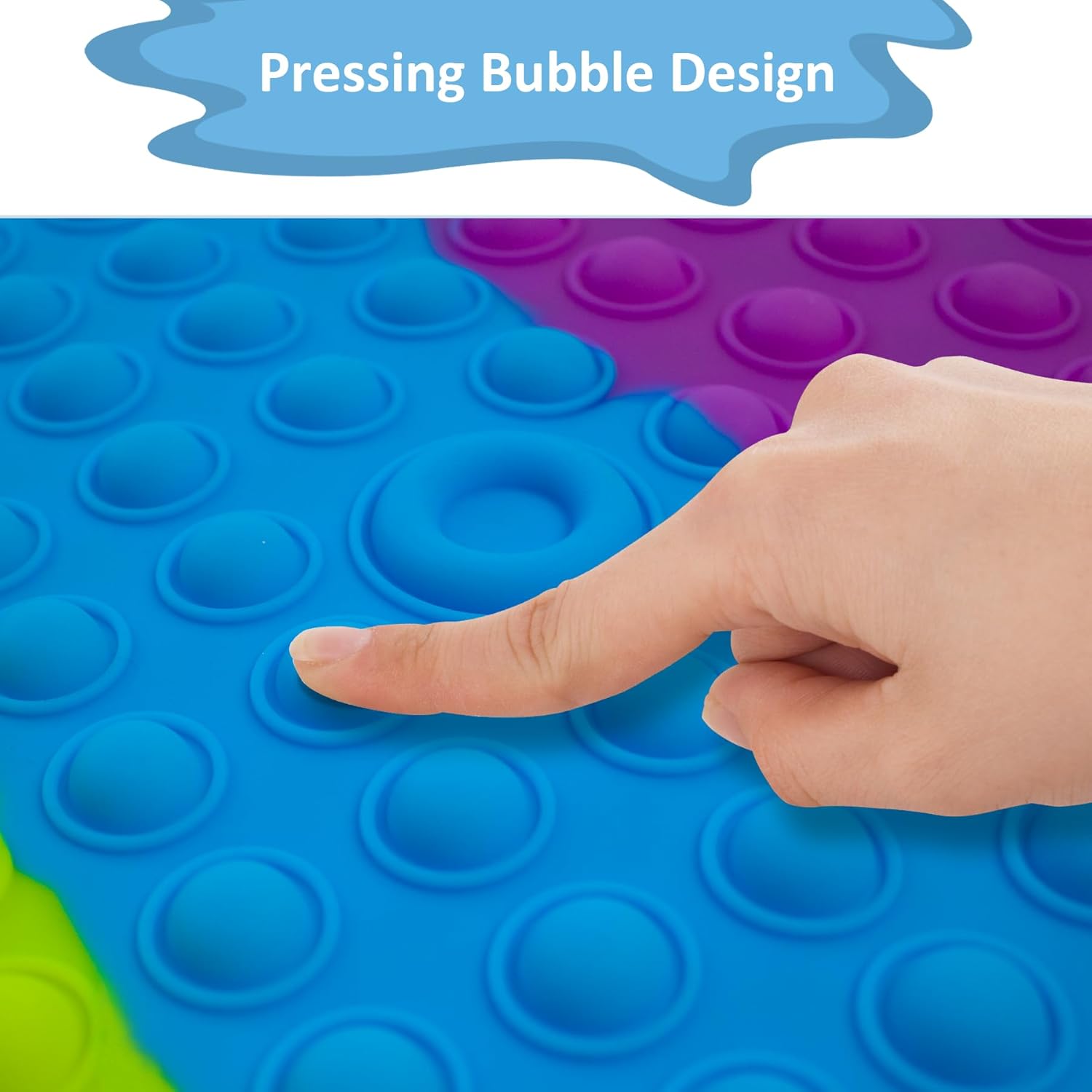 Tiamo Baby Bath Mat Non Slip with Rainbow Bubbles