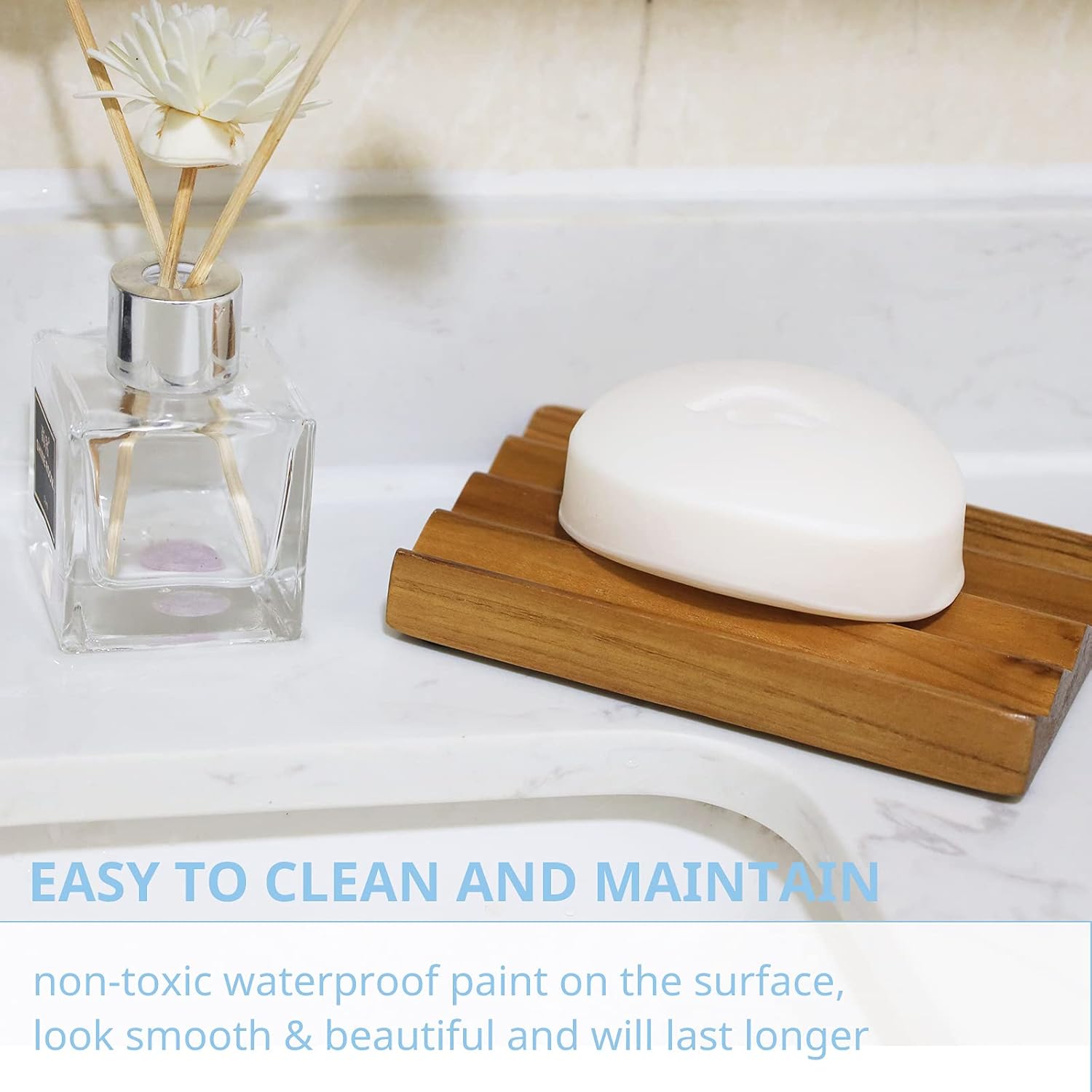 HTB Teak Soap Dish with Raised Base