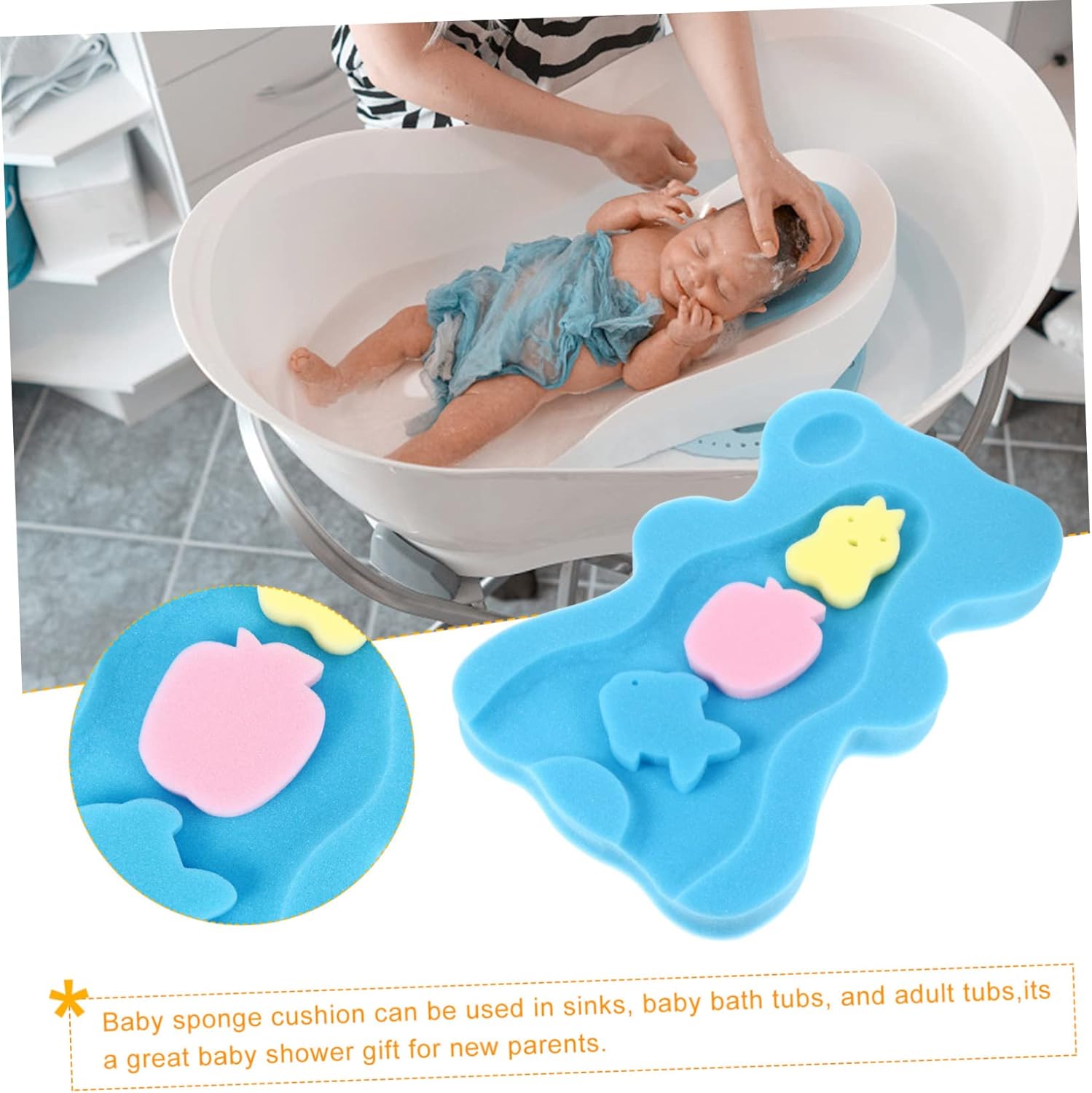 DECHOUS Non-Slip Bath Mat for Newborns and Babies