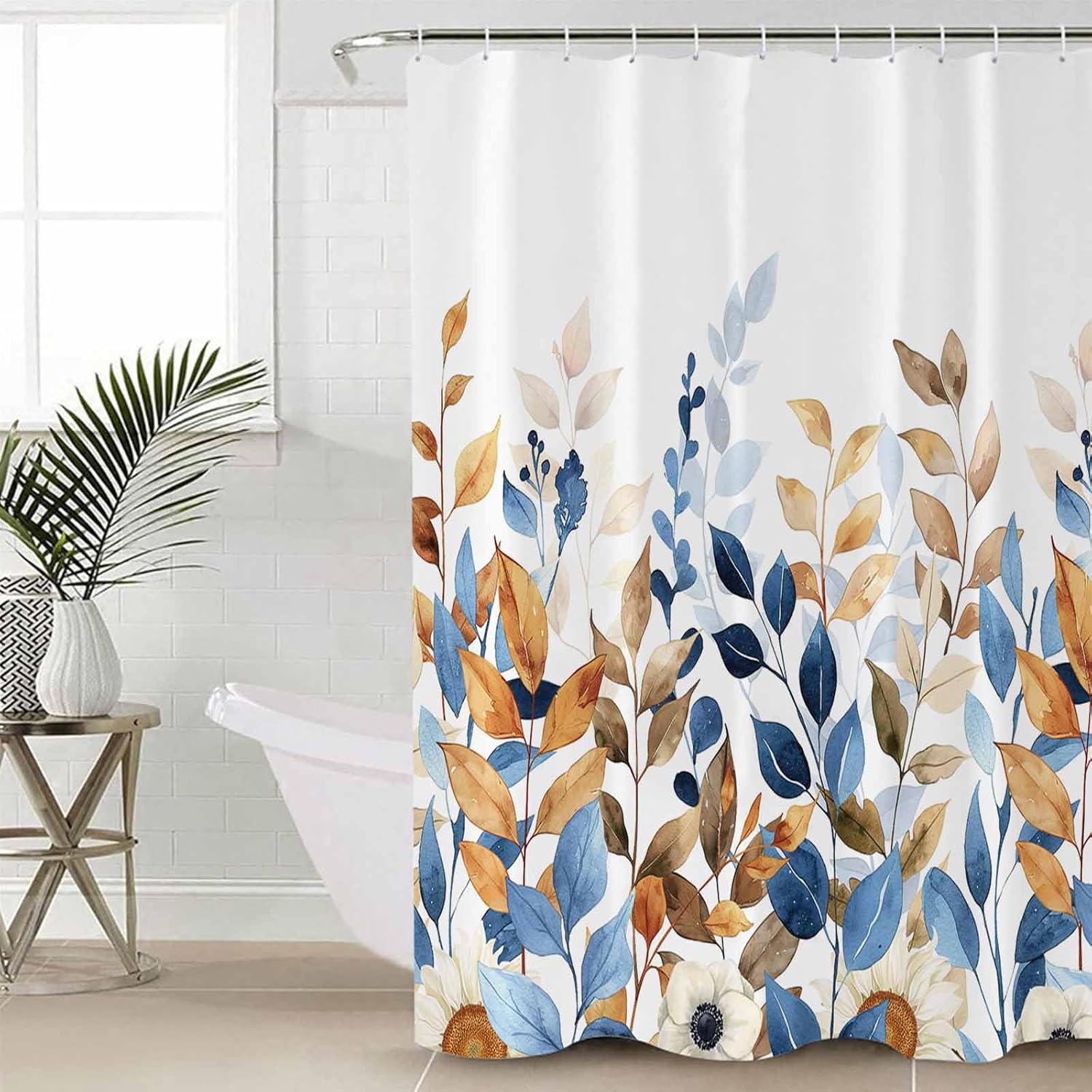 ZOE GARDEN Fall Eucalyptus Shower Curtain Set 1