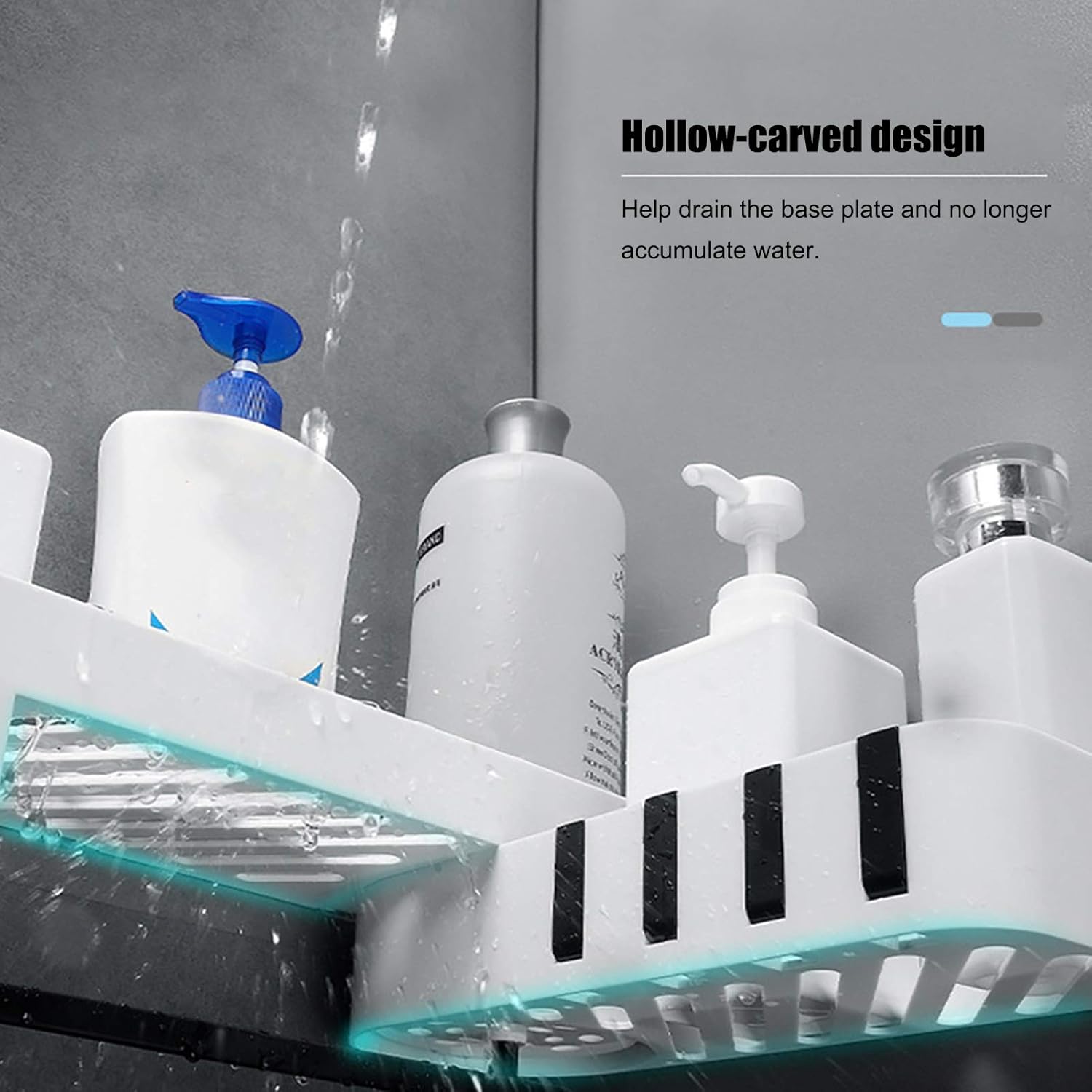DriKou 180-Degree Rotatable Bathroom Corner Shelf
