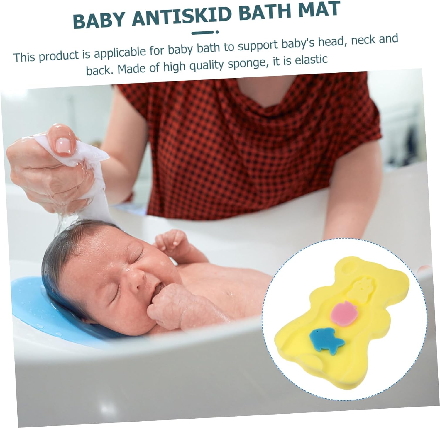 Non-Slip Bath Mat Sponge Cushion for Newborns