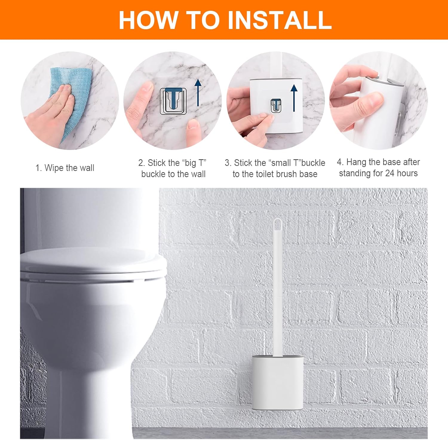 GRIFEMA Ibergrif Toilet Brush Holder Set White