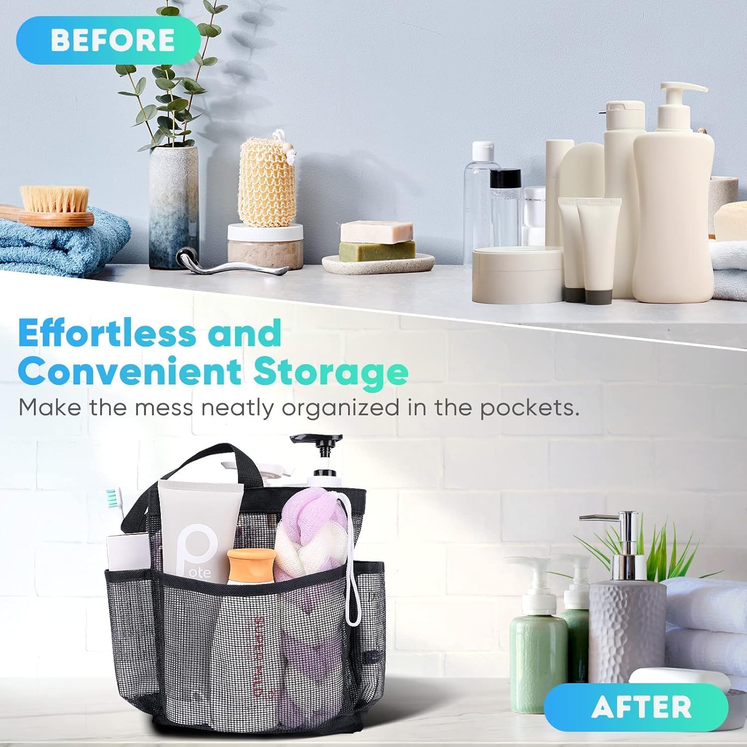 Mesh Shower Caddy Portable for College Dorm Room