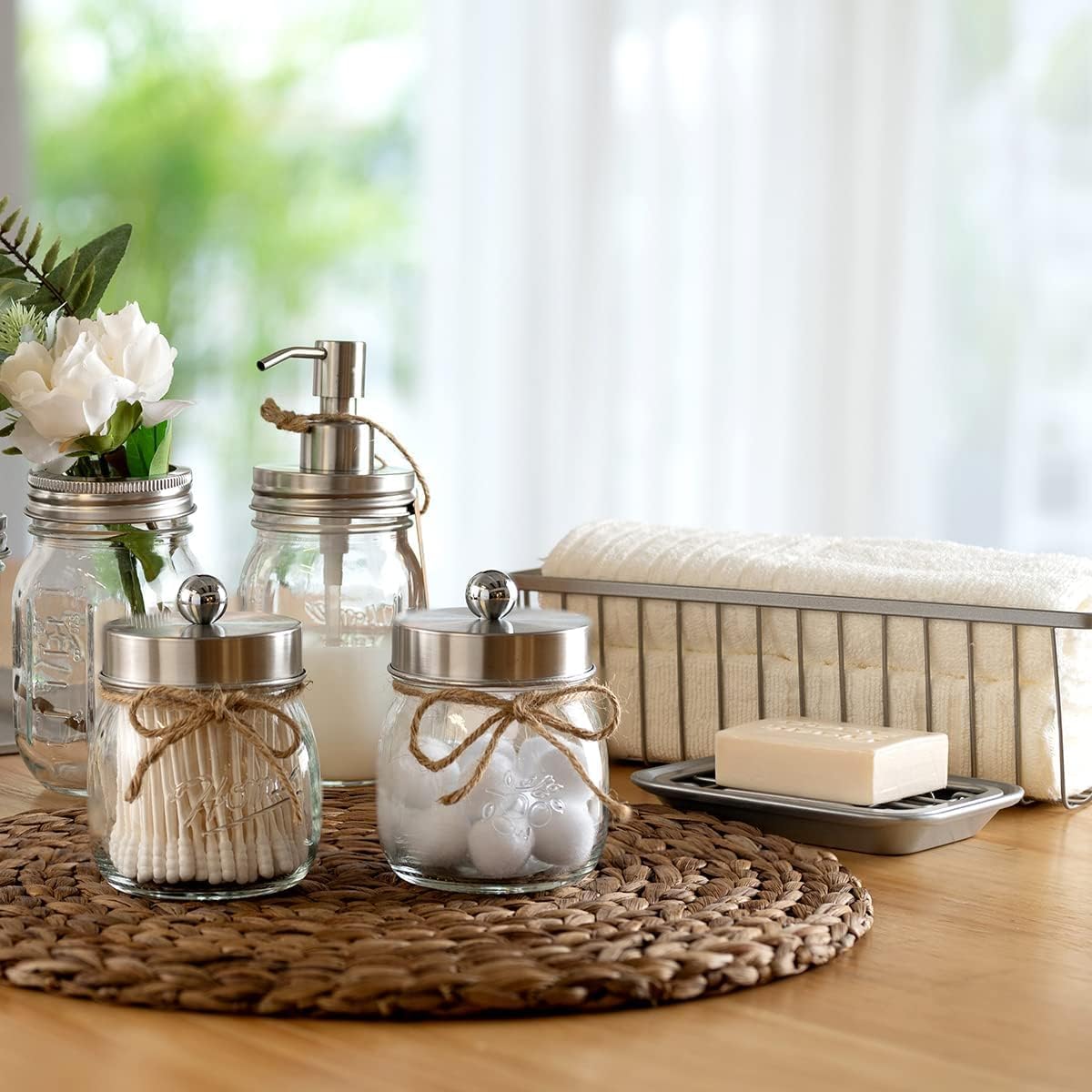 SheeChung Silver Metal Soap Dish Tray with Drainage Grid