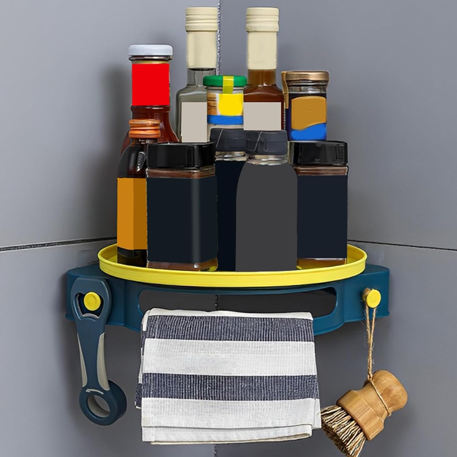 2 Pack Corner Shower Caddy 360 Rotating Rack