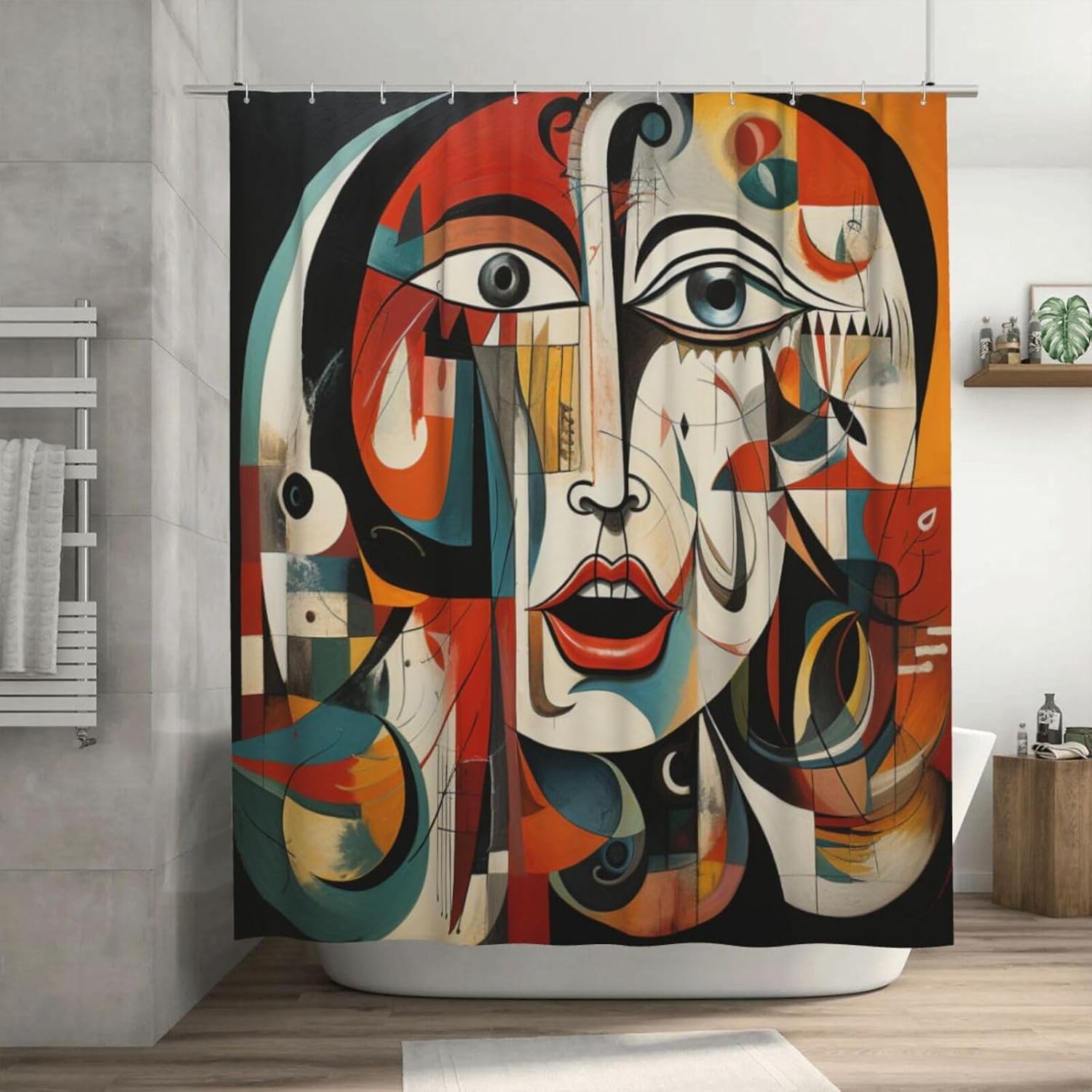 DAOWANGZUO Female Face Shower Curtain Set