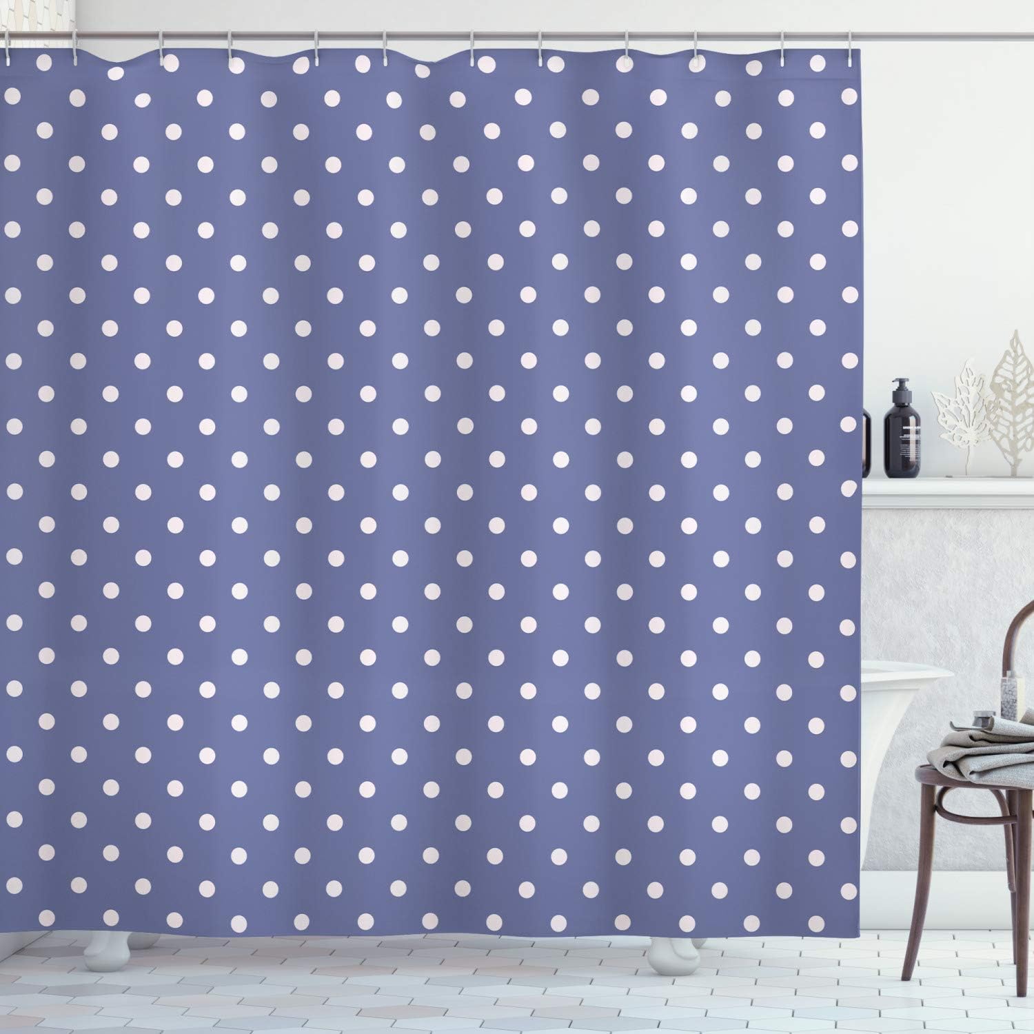 Ambesonne Abstract Shower Curtain Set with Hooks 69 x 75 Blue Violet White