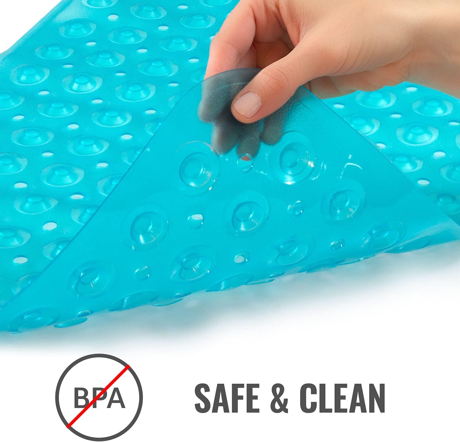 HealthSmart Extra Large Bath Mat with Suction Cups and Drain Holes