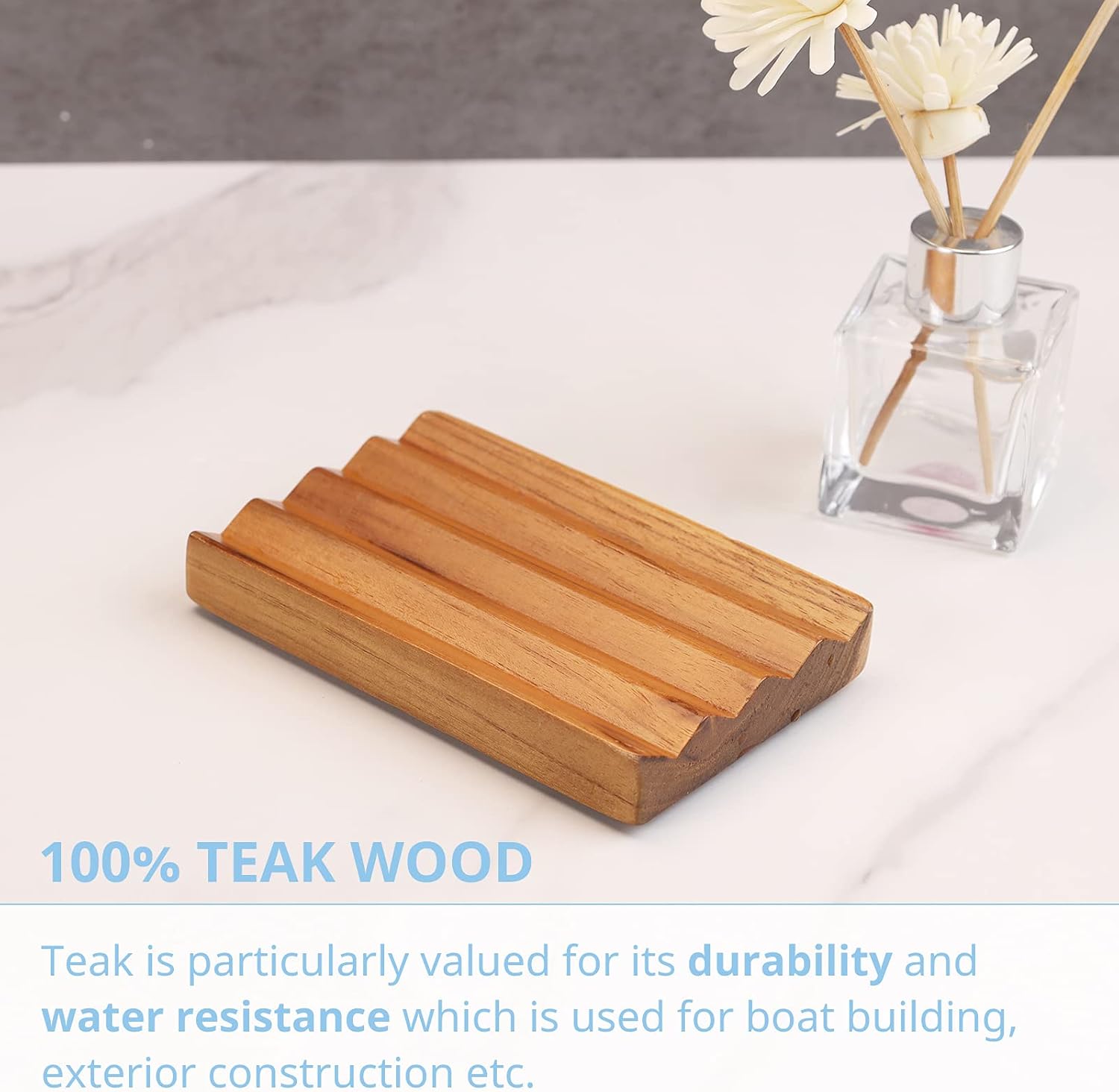 HTB Teak Soap Dish with Raised Base