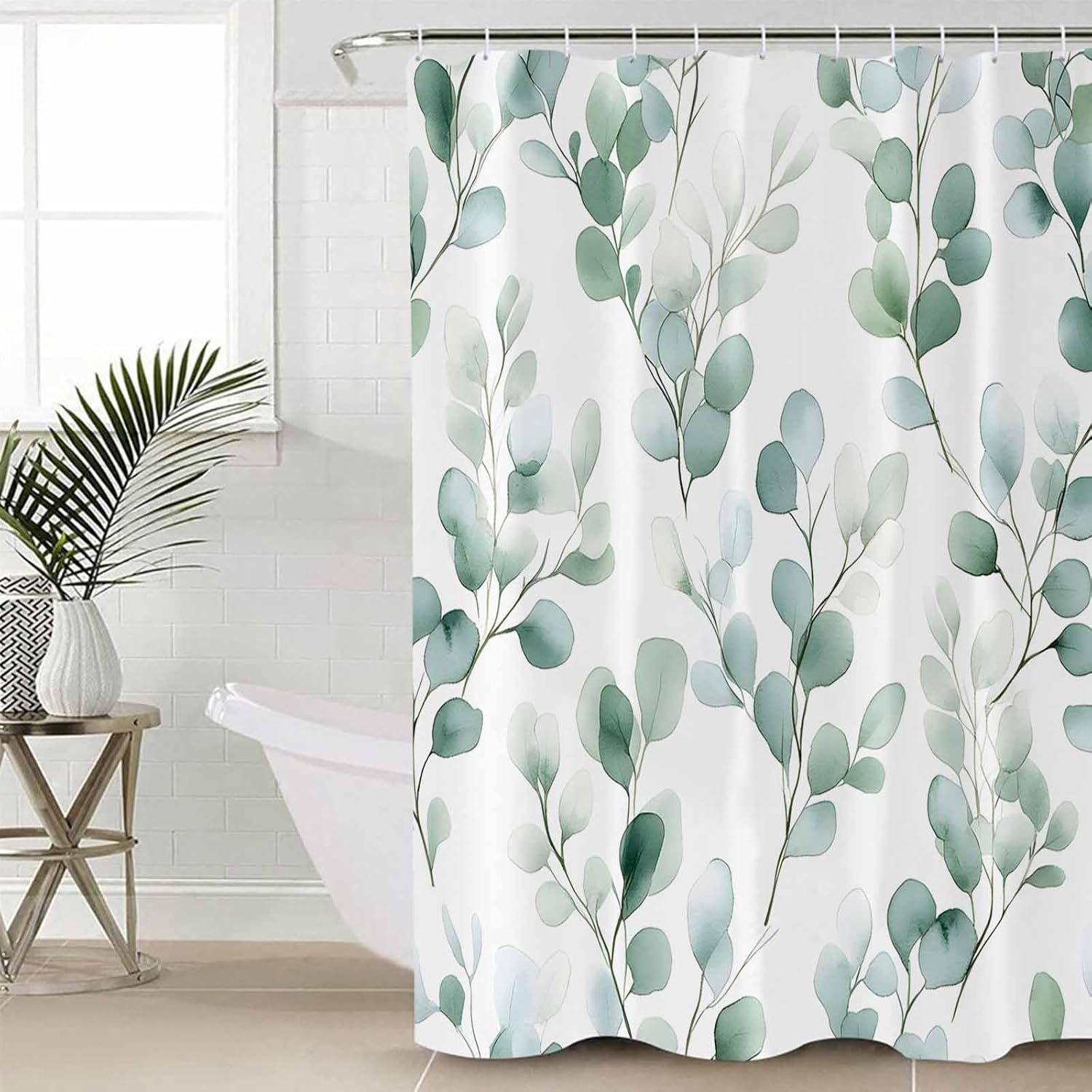 ZOE GARDEN Eucalyptus Shower Curtain Set 72x72