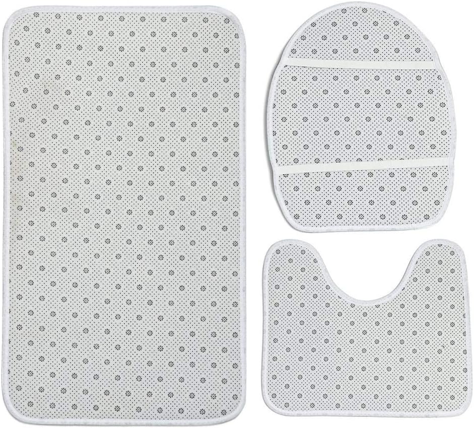 Uphome Bath Mat Leopard Stripe Black White Flannel Non-Slip