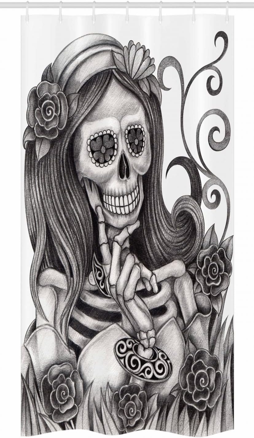 Ambesonne Skull Stall Shower Curtain Set