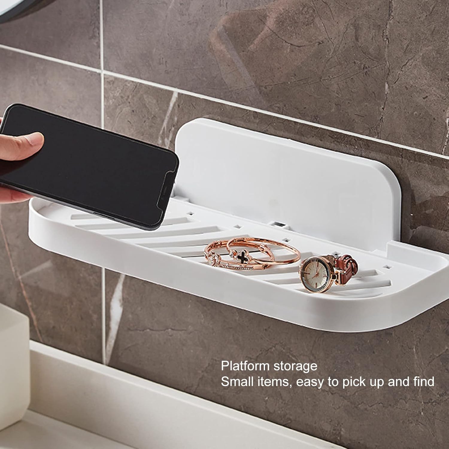 Sonew Foldable Bathroom Shelf Organizer with Drainage