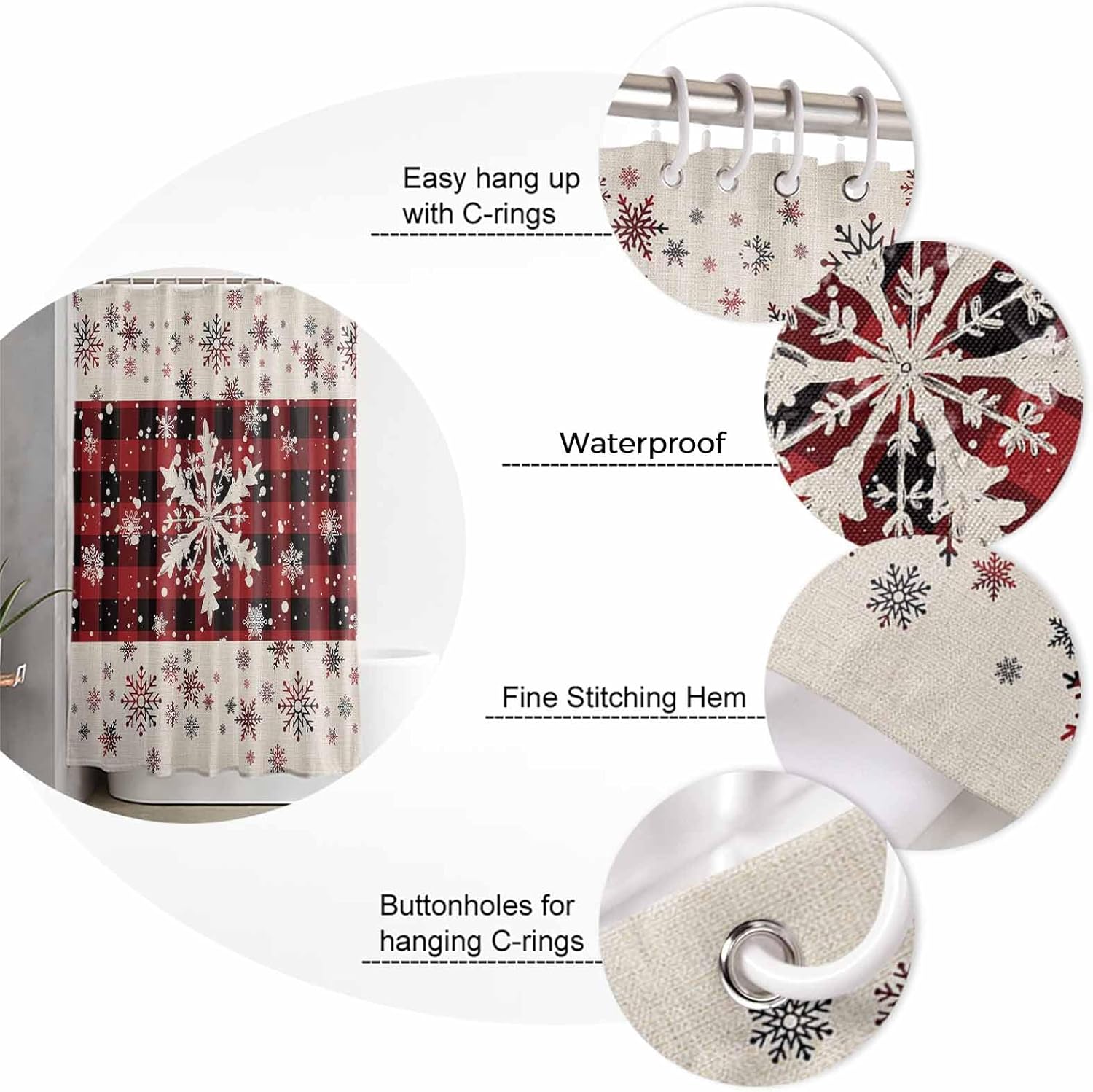 ZOE GARDEN Christmas Snowflake Bathroom Set