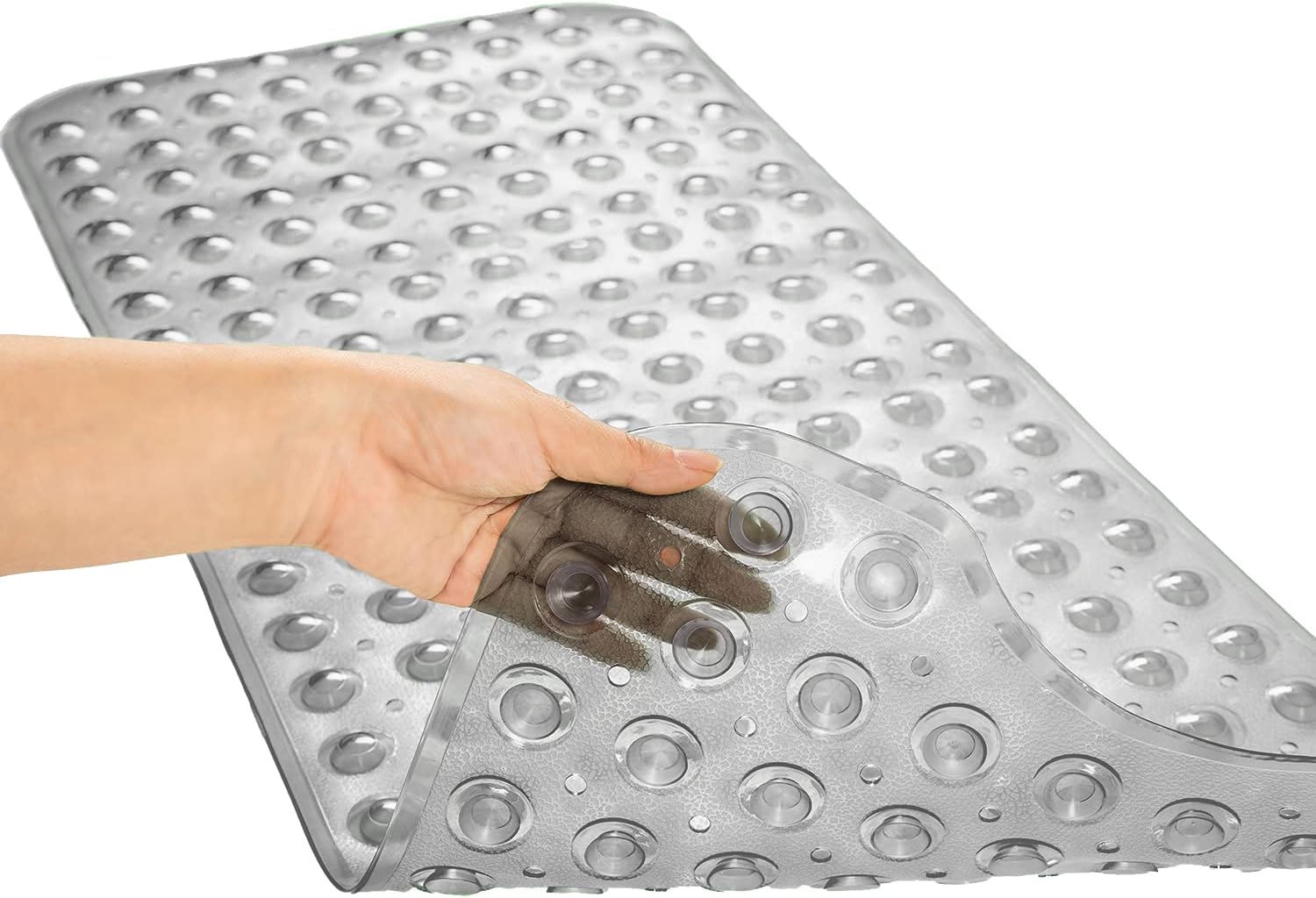 Extra Long Non-Slip Bathtub Mat with Drain Holes and Suction Cups