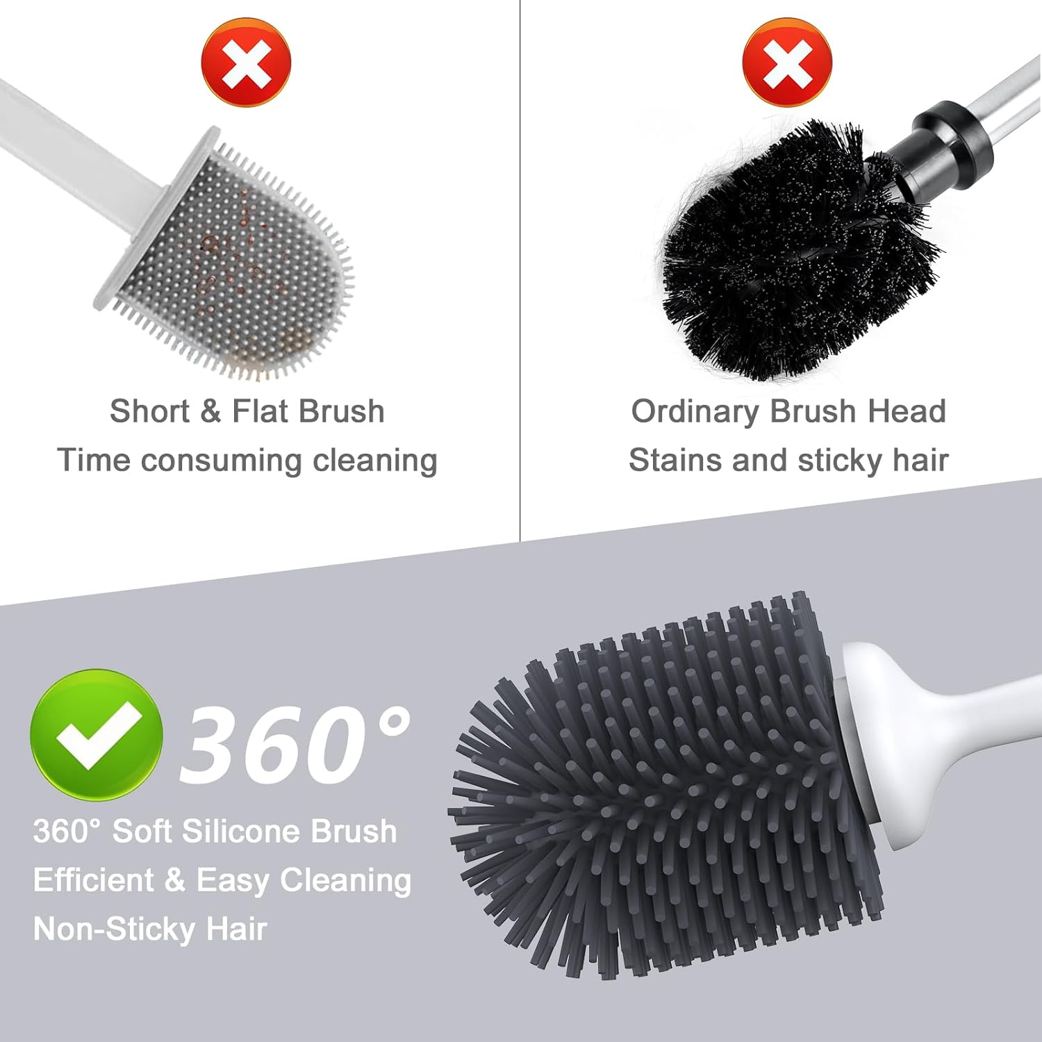 Lefree Toilet Brush Set with Ventilated Holder and Wall Mount Option
