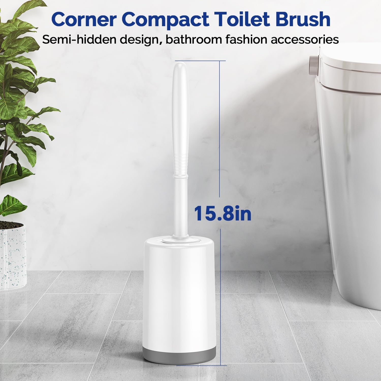 HAMITOR Toilet Brush Holder Set - 2 Pack White