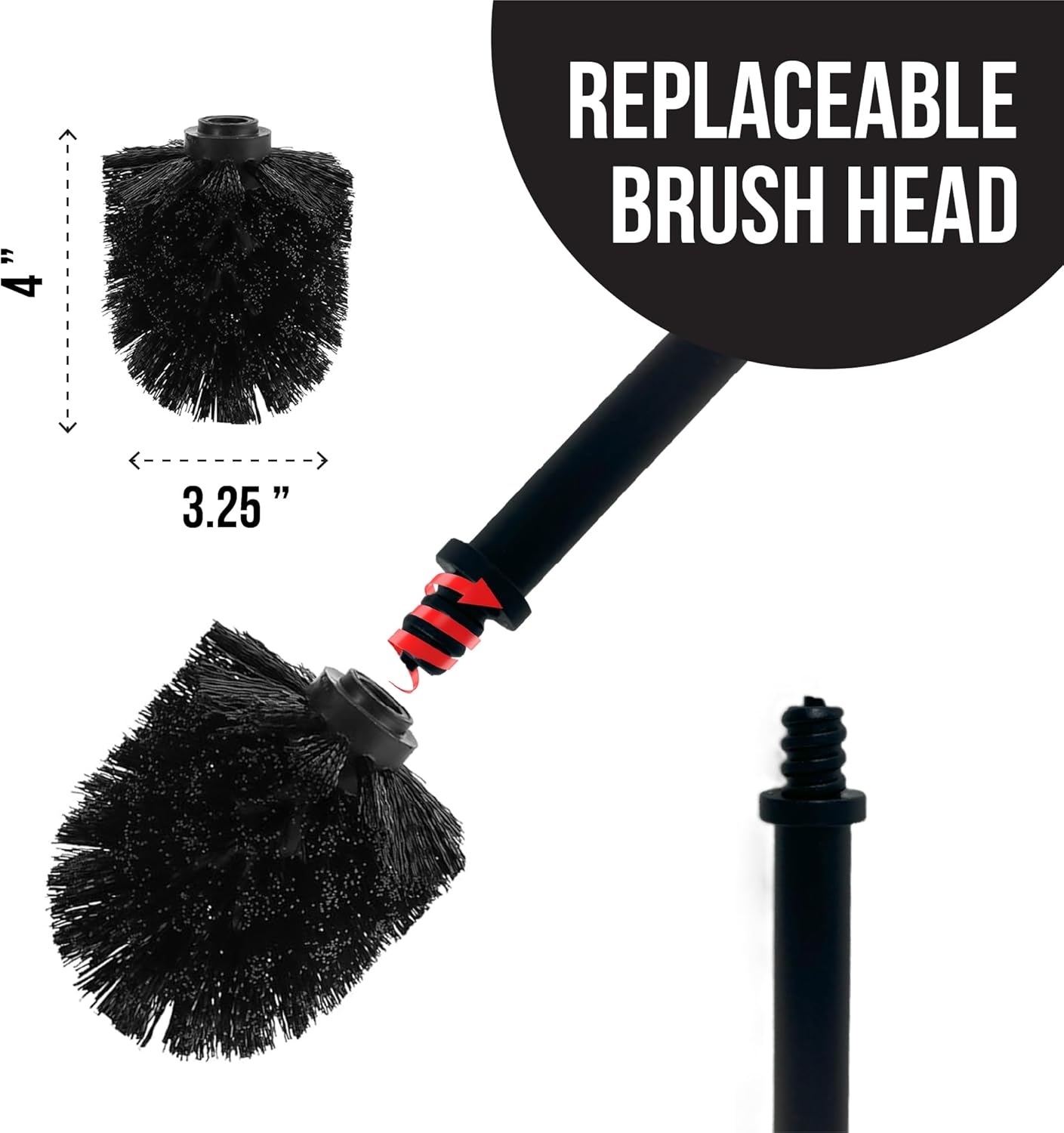 Splash Home Adora Toilet Brush with Holder - Satin Nickel 1