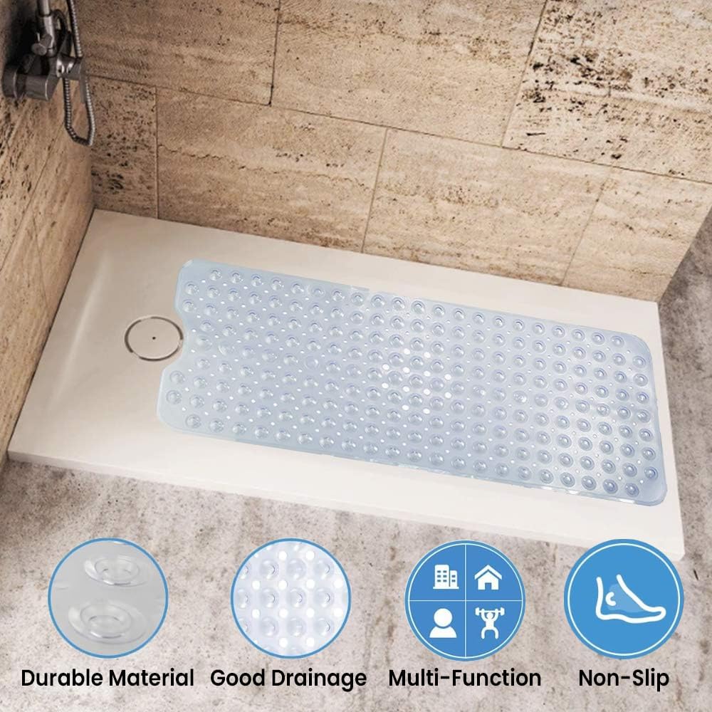 VOCIC Bath and Shower Safety Mat 39x16 Non Slip with Suction Cups