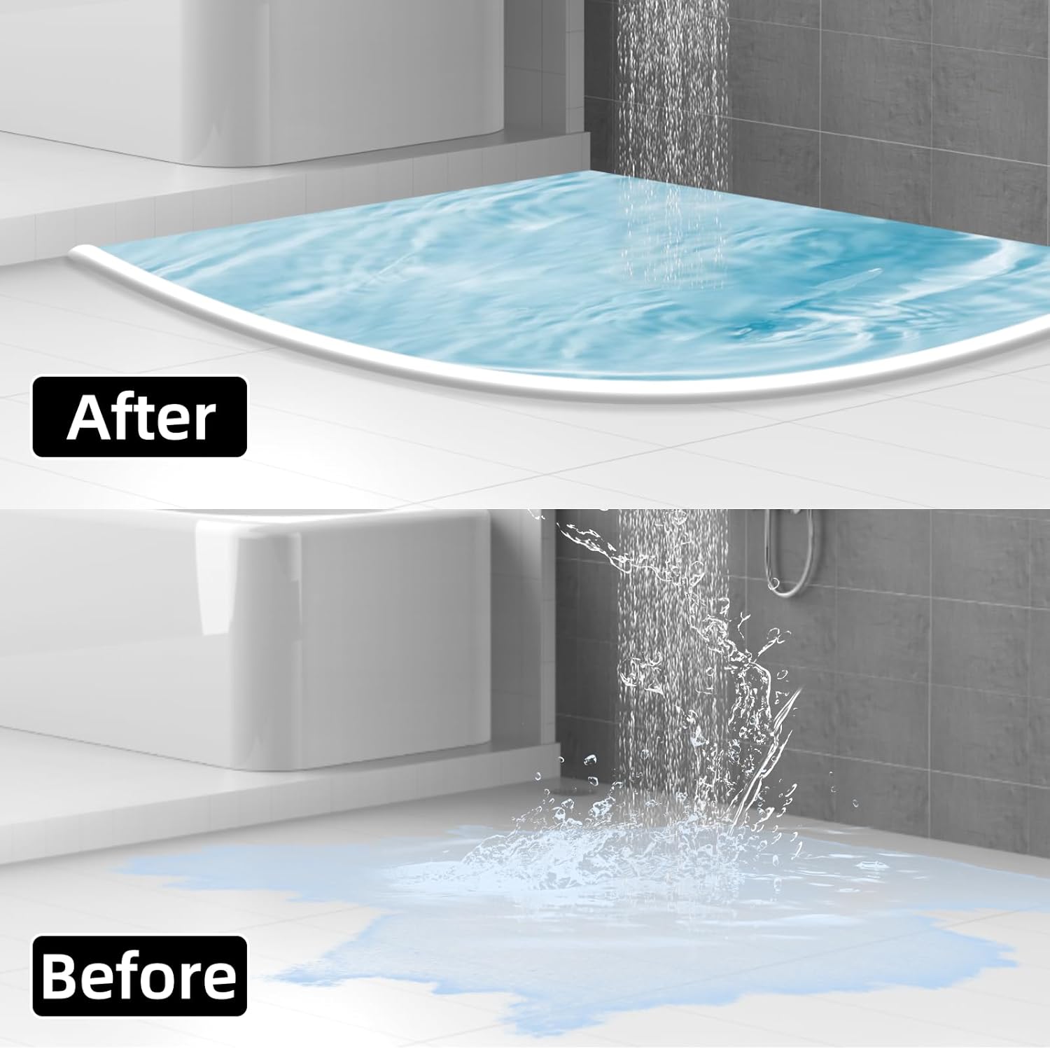 KNEELISA 39 Inch Collapsible Shower Water Barrier