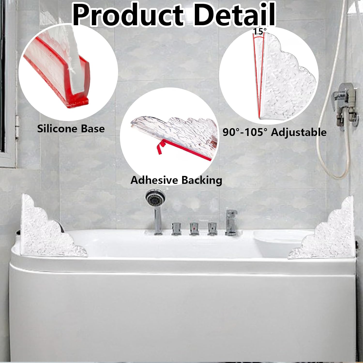Harnyeu 2Pack Removable Shower Splash Guard