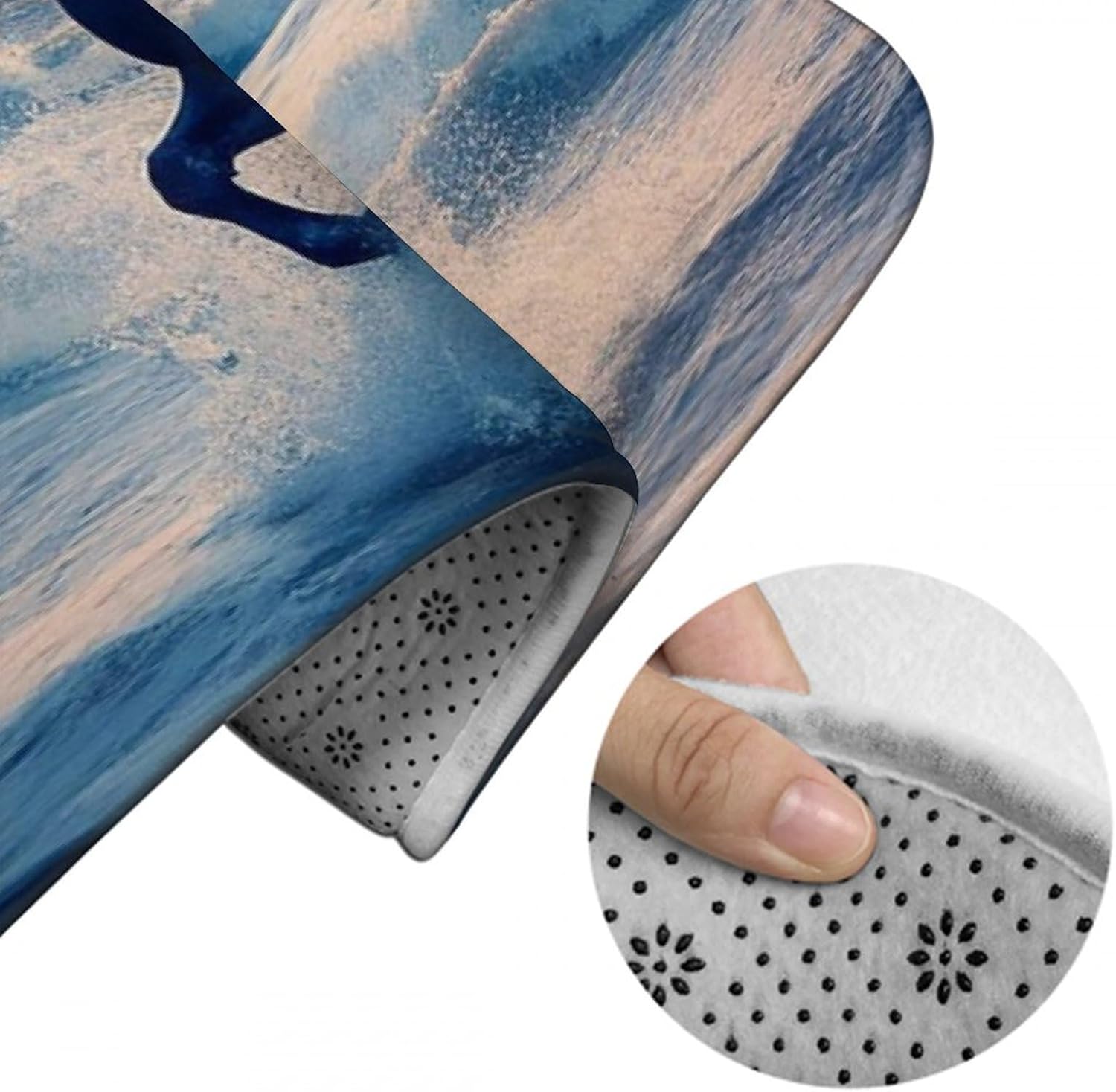 BoomDragon Anti-Slip Washable Bathtub Mat with Wild Horse Art