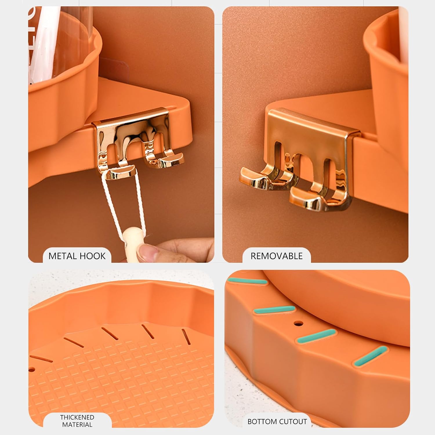 Corner Shower Caddy with 360 Rotate Lazy Susan Organizer