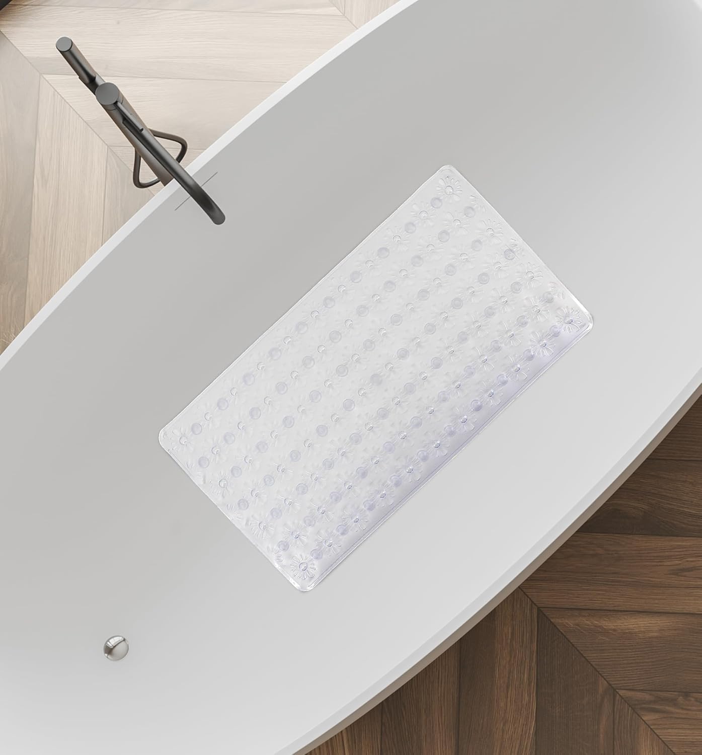 Splash Home Clear PVC Non-Slip Bathtub Mat